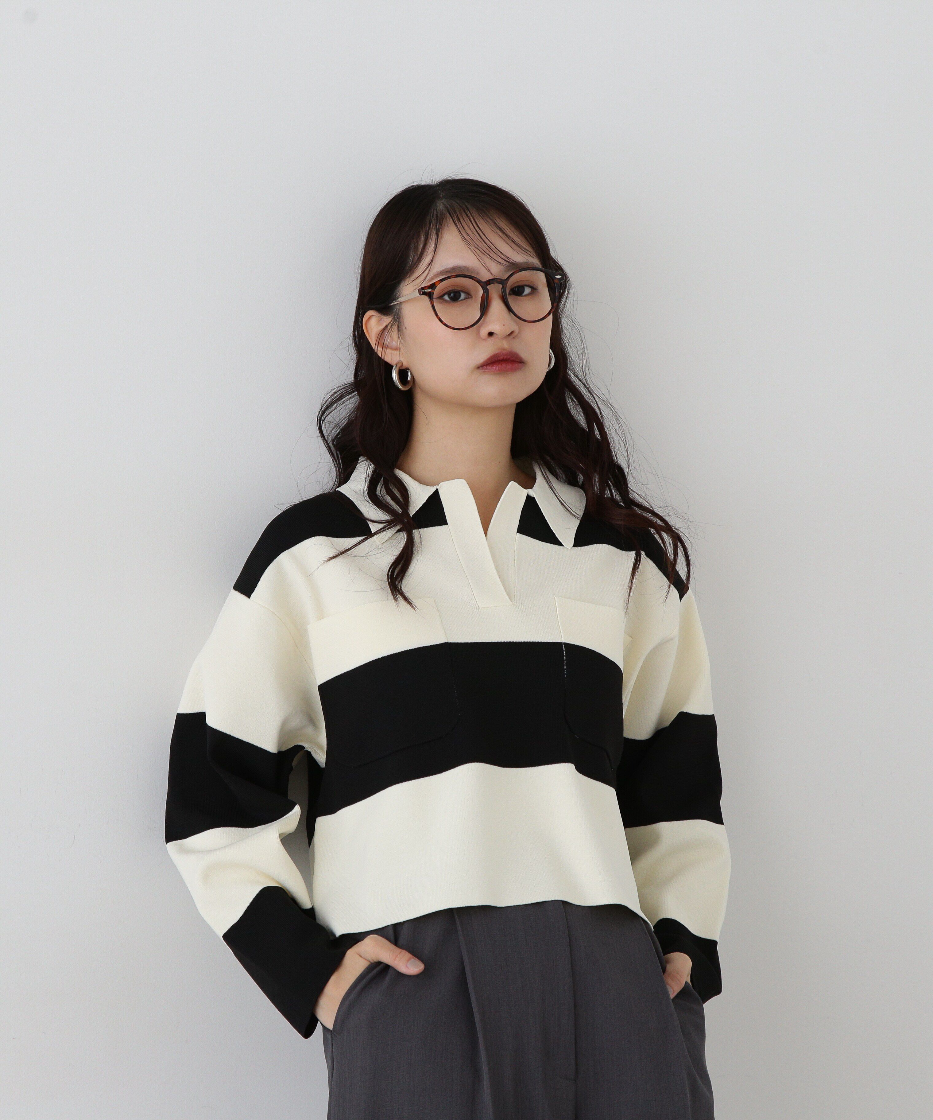  「ワイドボーダーニット」|ニット・セーター|