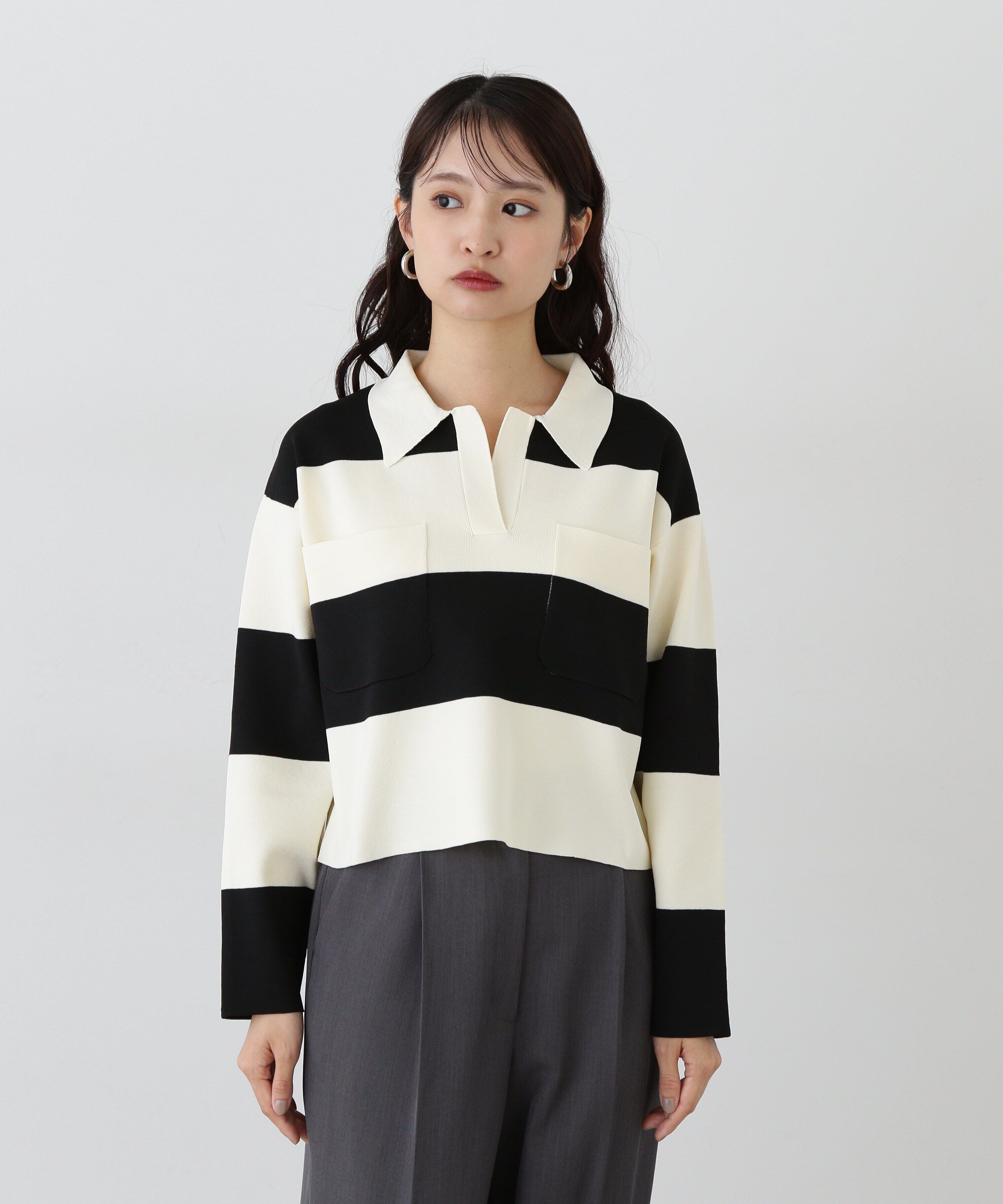  「ワイドボーダーニット」|ニット・セーター|