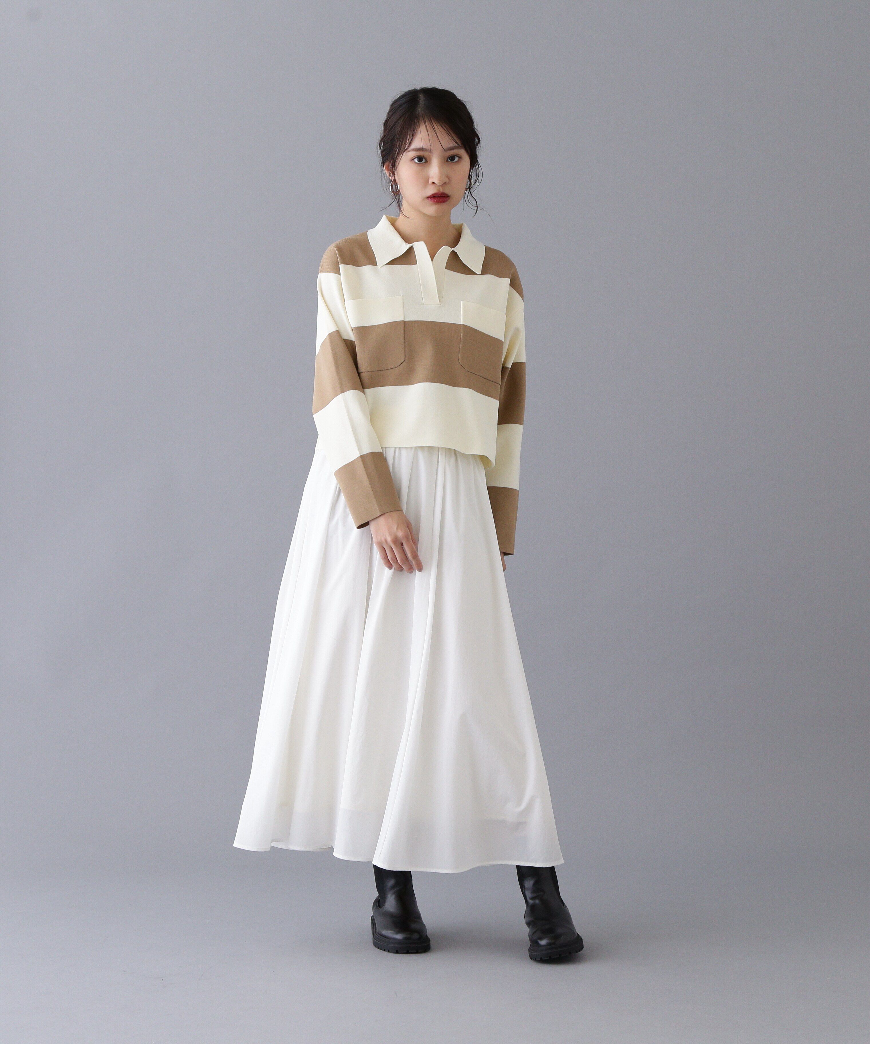  「ワイドボーダーニット」|ニット・セーター|