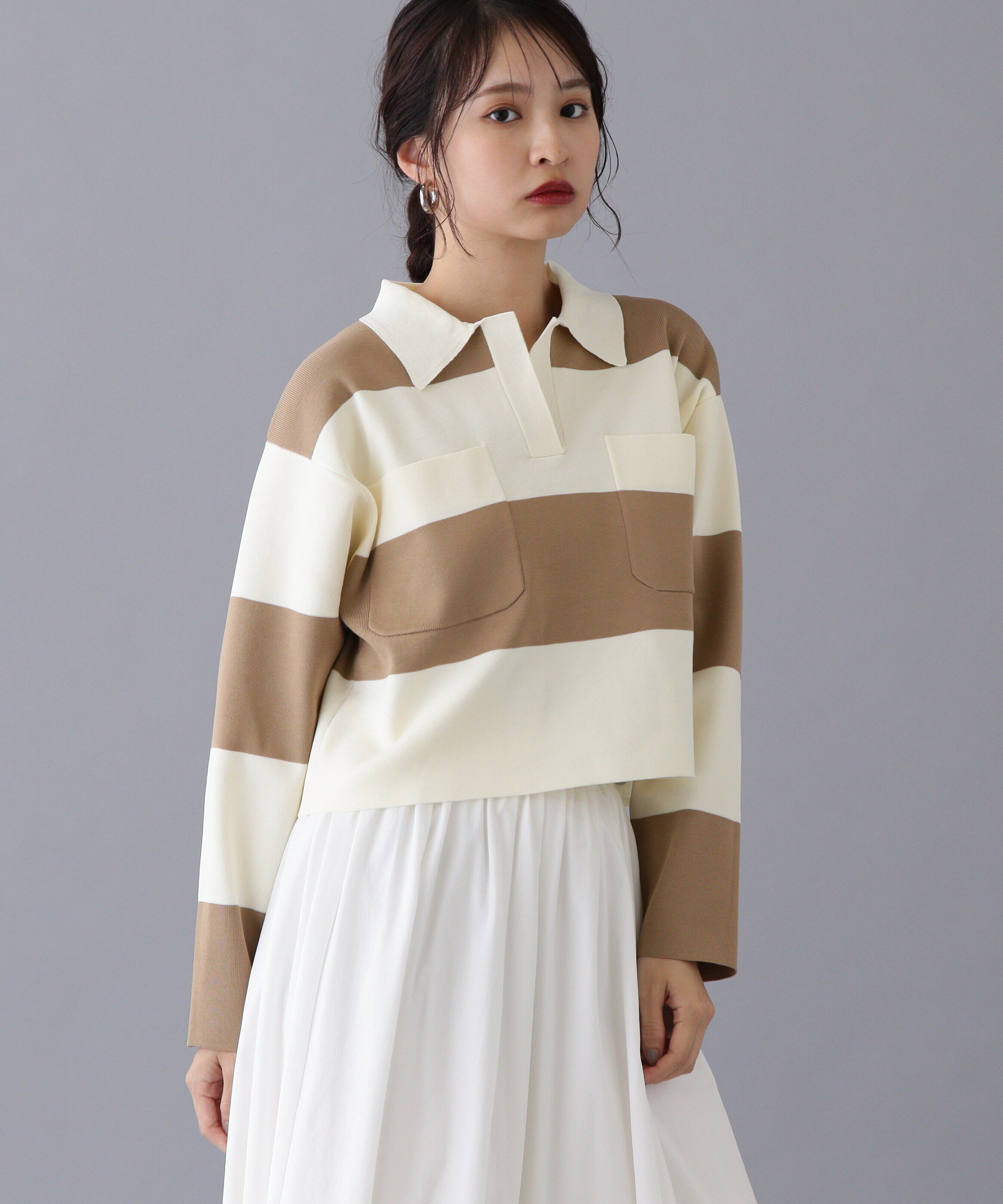  「ワイドボーダーニット」|ニット・セーター|