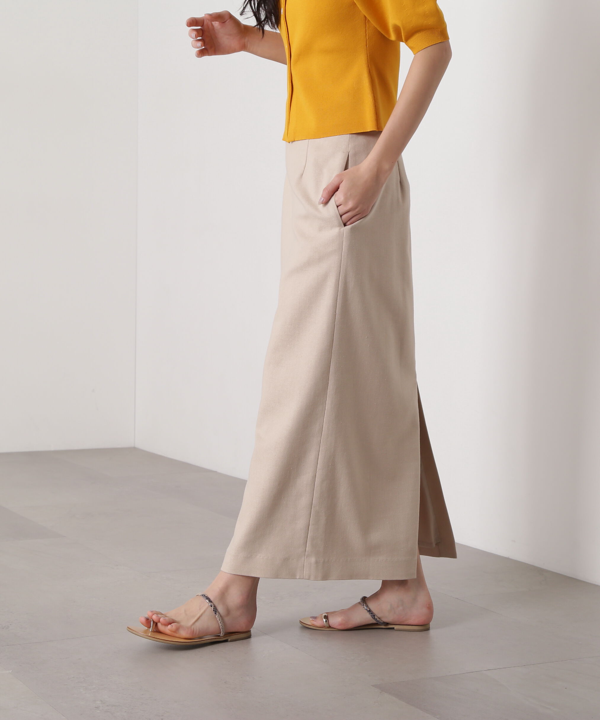  「麻混タイトスカート」|スカート|