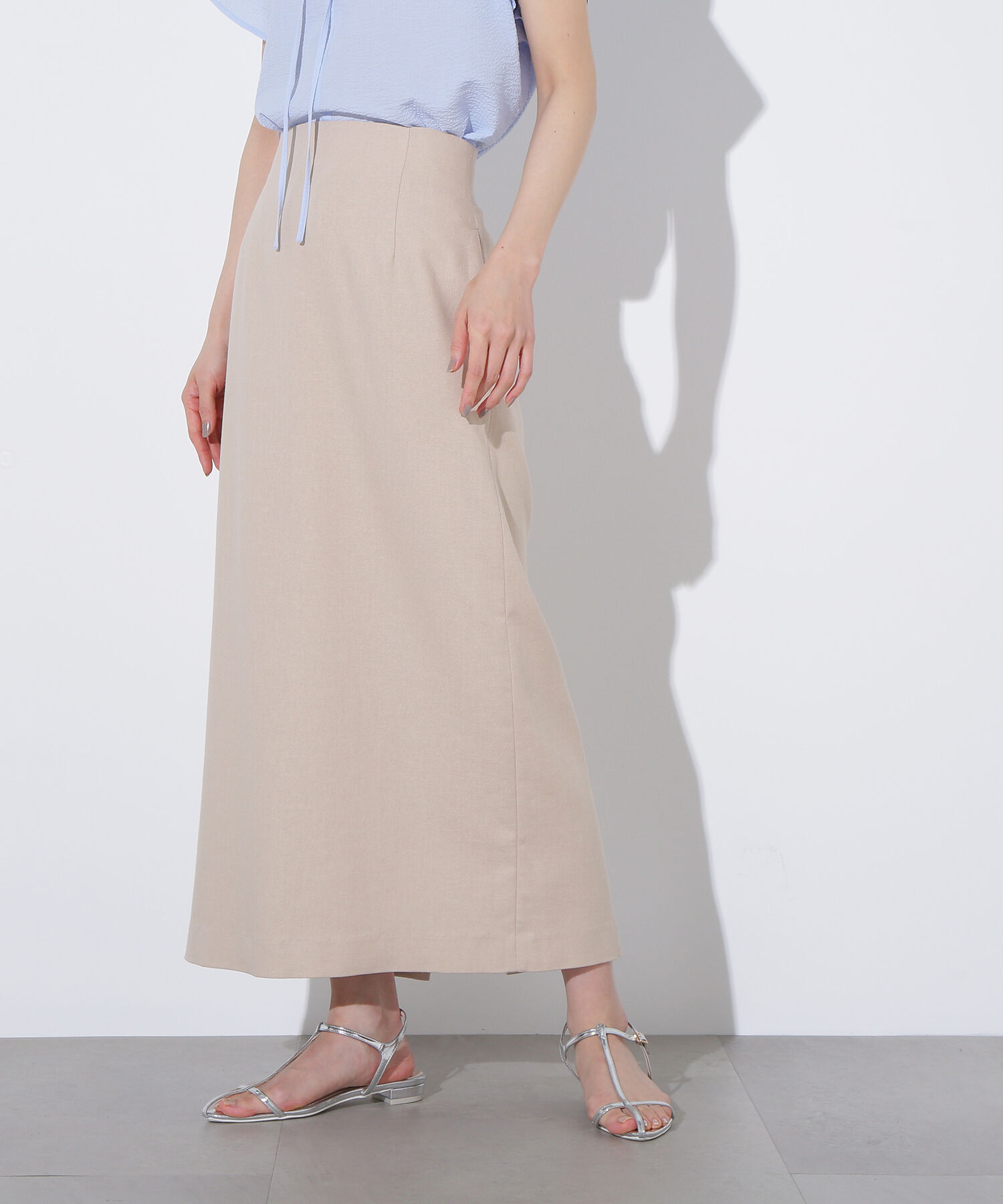  「麻混タイトスカート」|スカート|