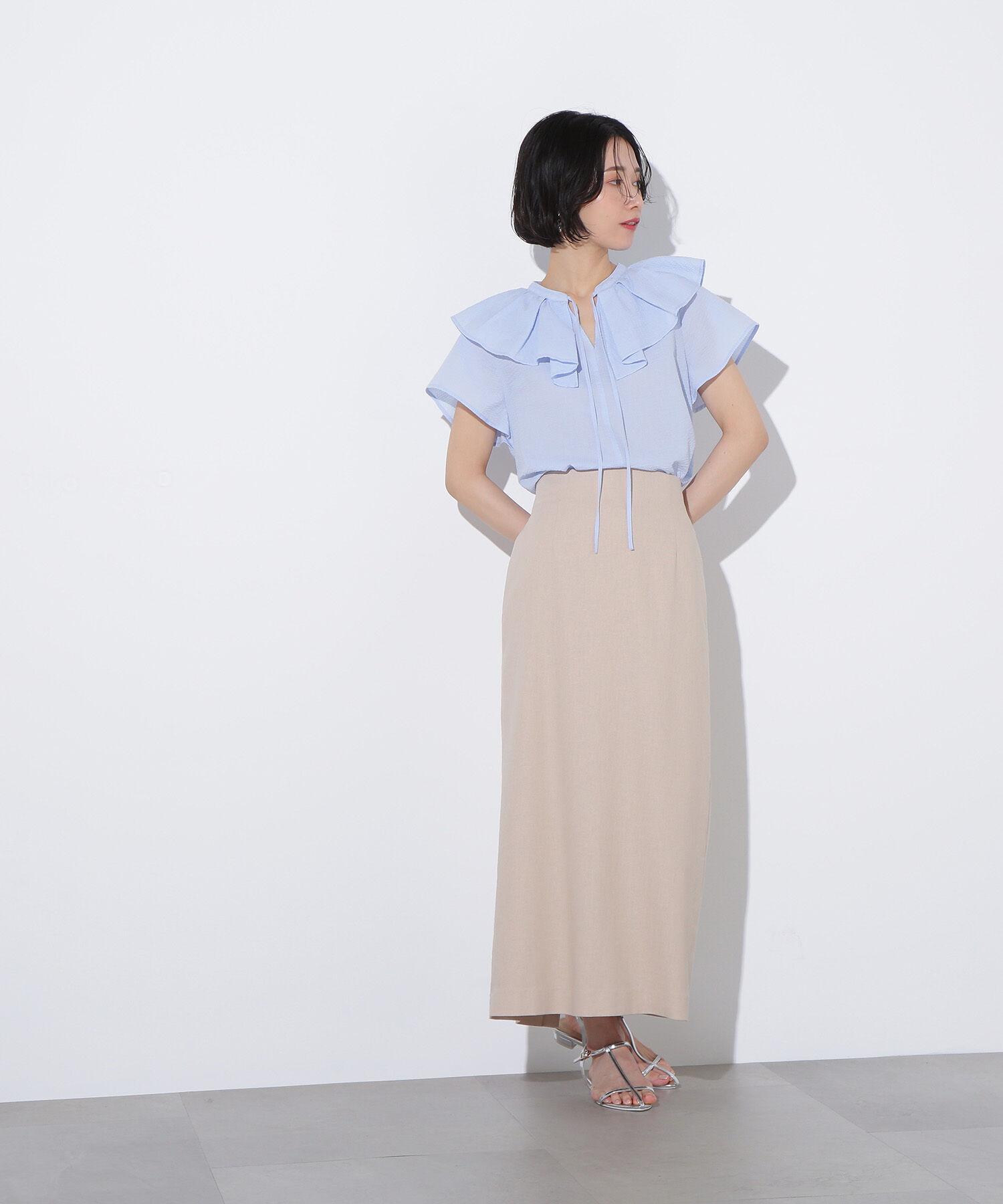  「麻混タイトスカート」|スカート|