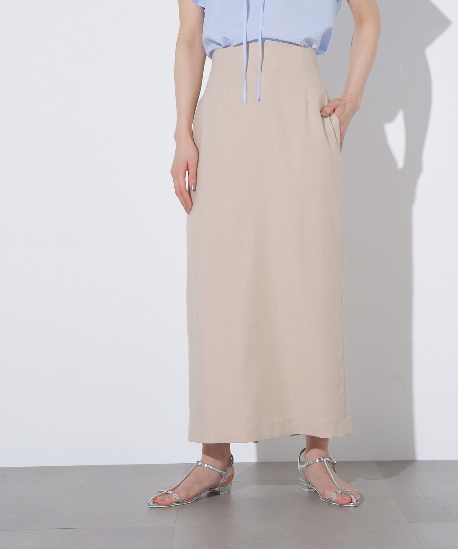  「麻混タイトスカート」|スカート|