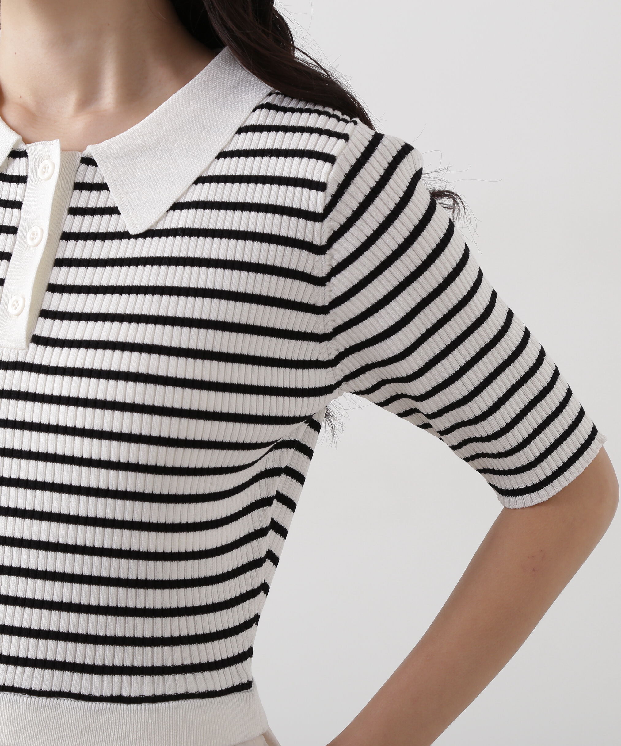  「ポロニットチュールスカートドッキングワンピース」|ワンピース|