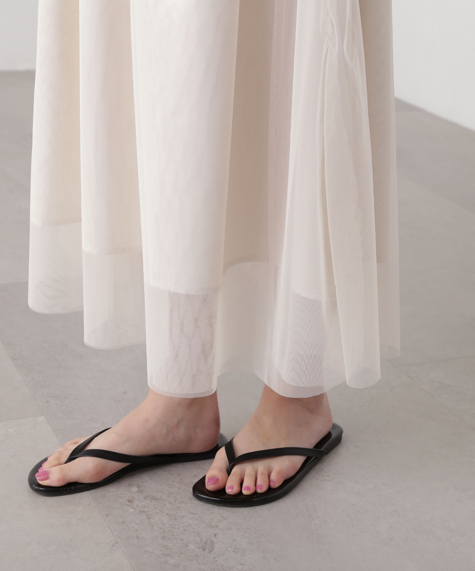  「ポロニットチュールスカートドッキングワンピース」|ワンピース|