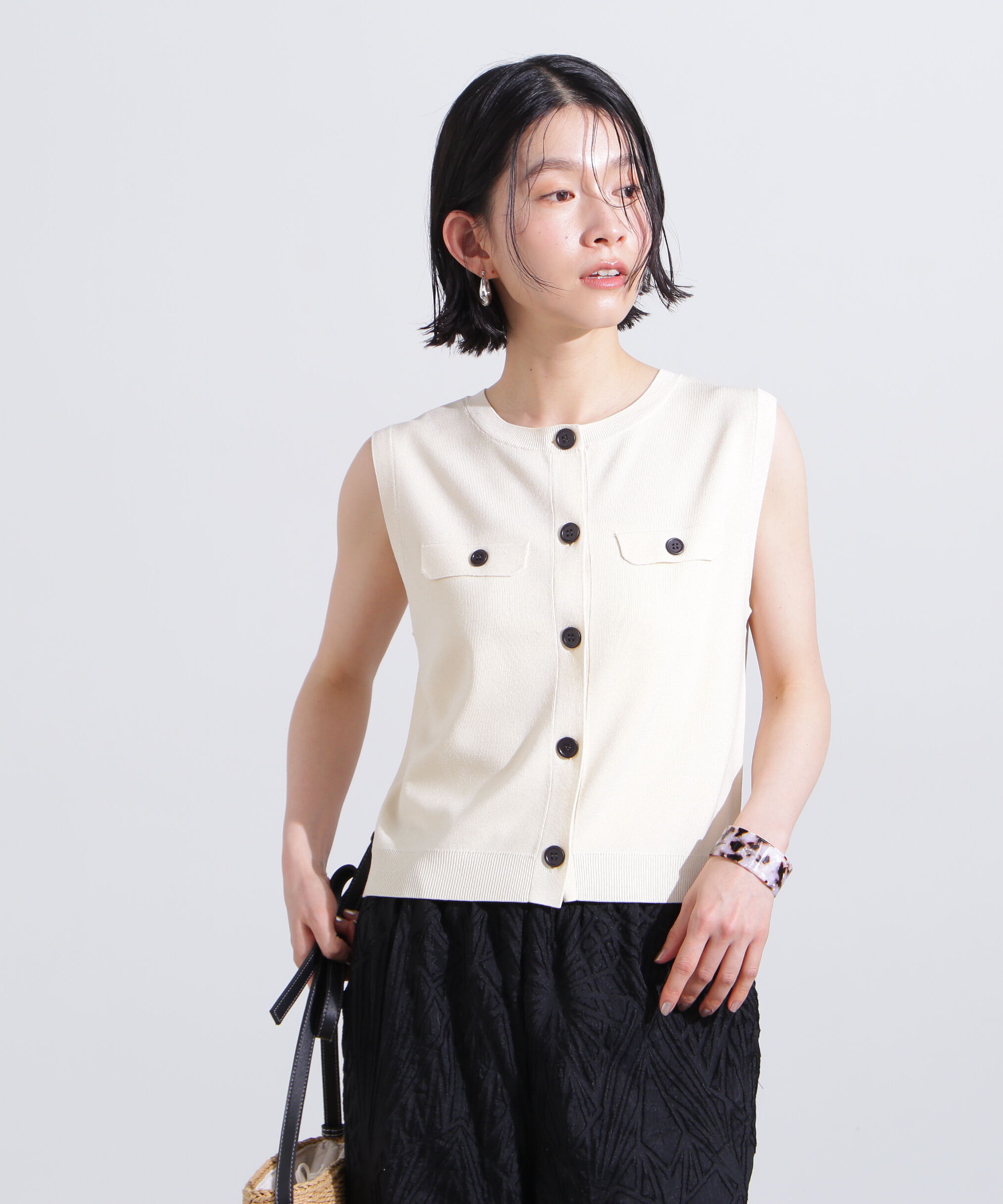  「総針コンパクトニットジレ」|ニット・セーター|