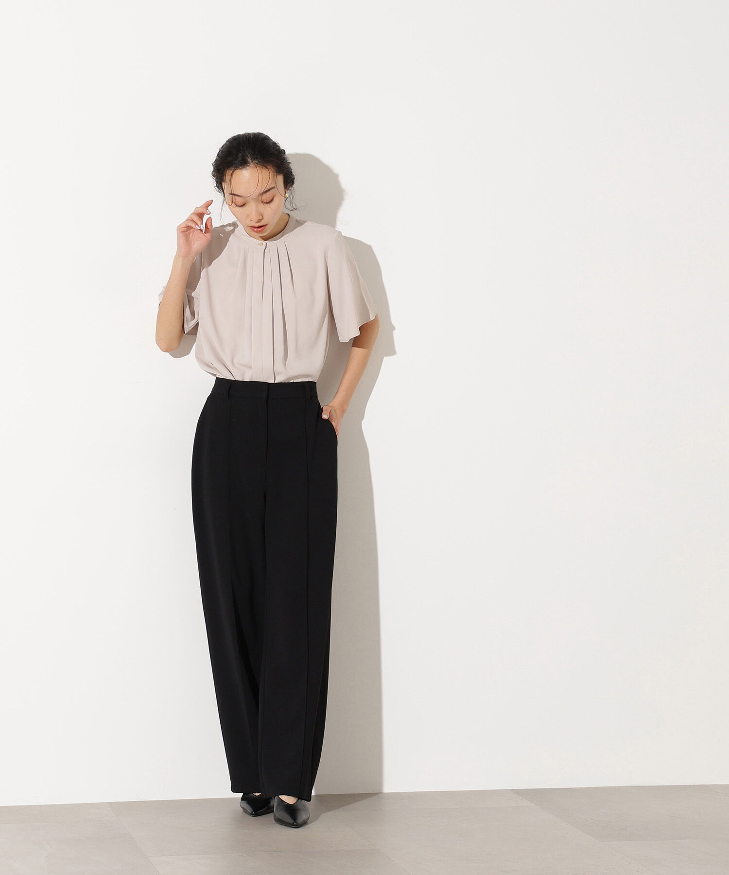  「フロントタックフレアスリーブブラウス」|シャツ・ブラウス|