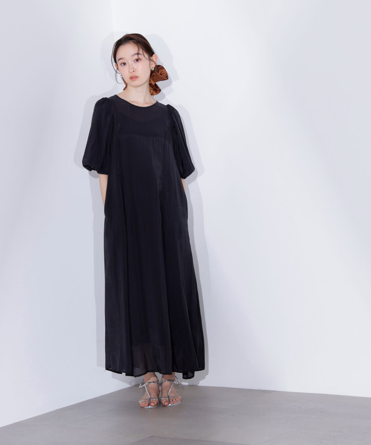  「シアーパフスリーブワンピース」|ワンピース|