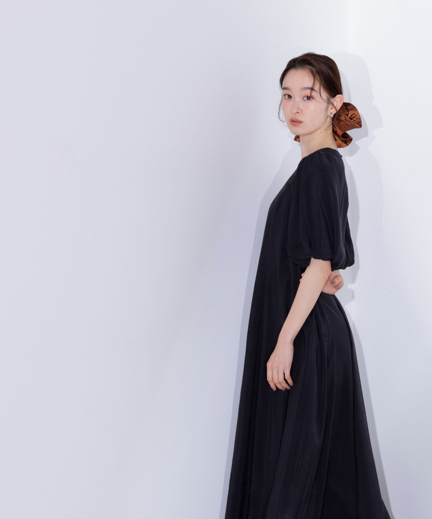  「シアーパフスリーブワンピース」|ワンピース|