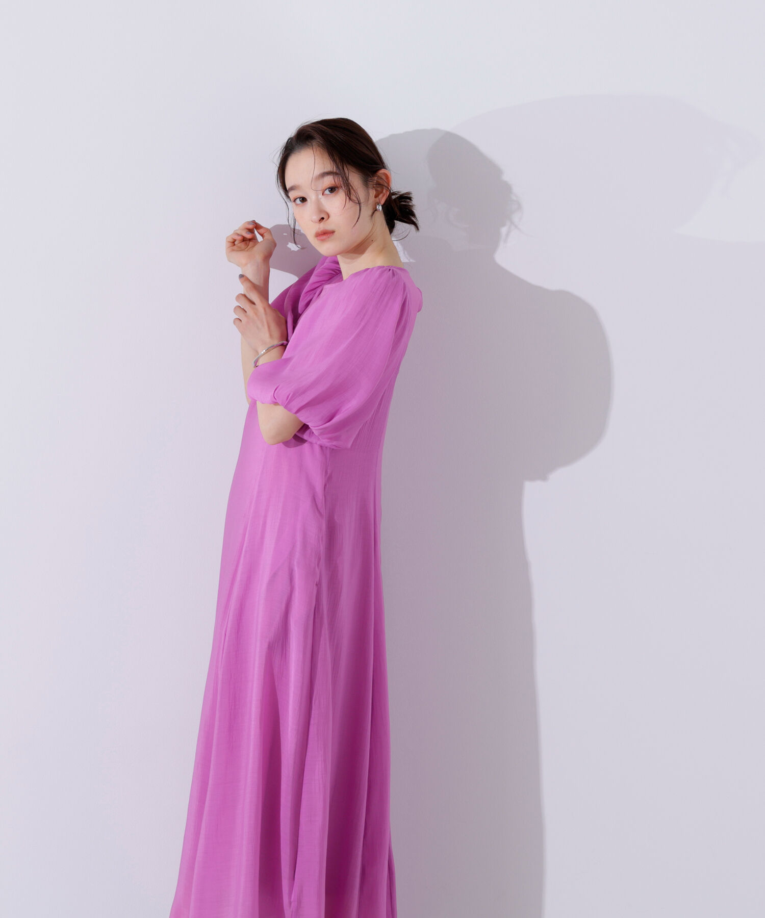  「シアーパフスリーブワンピース」|ワンピース|