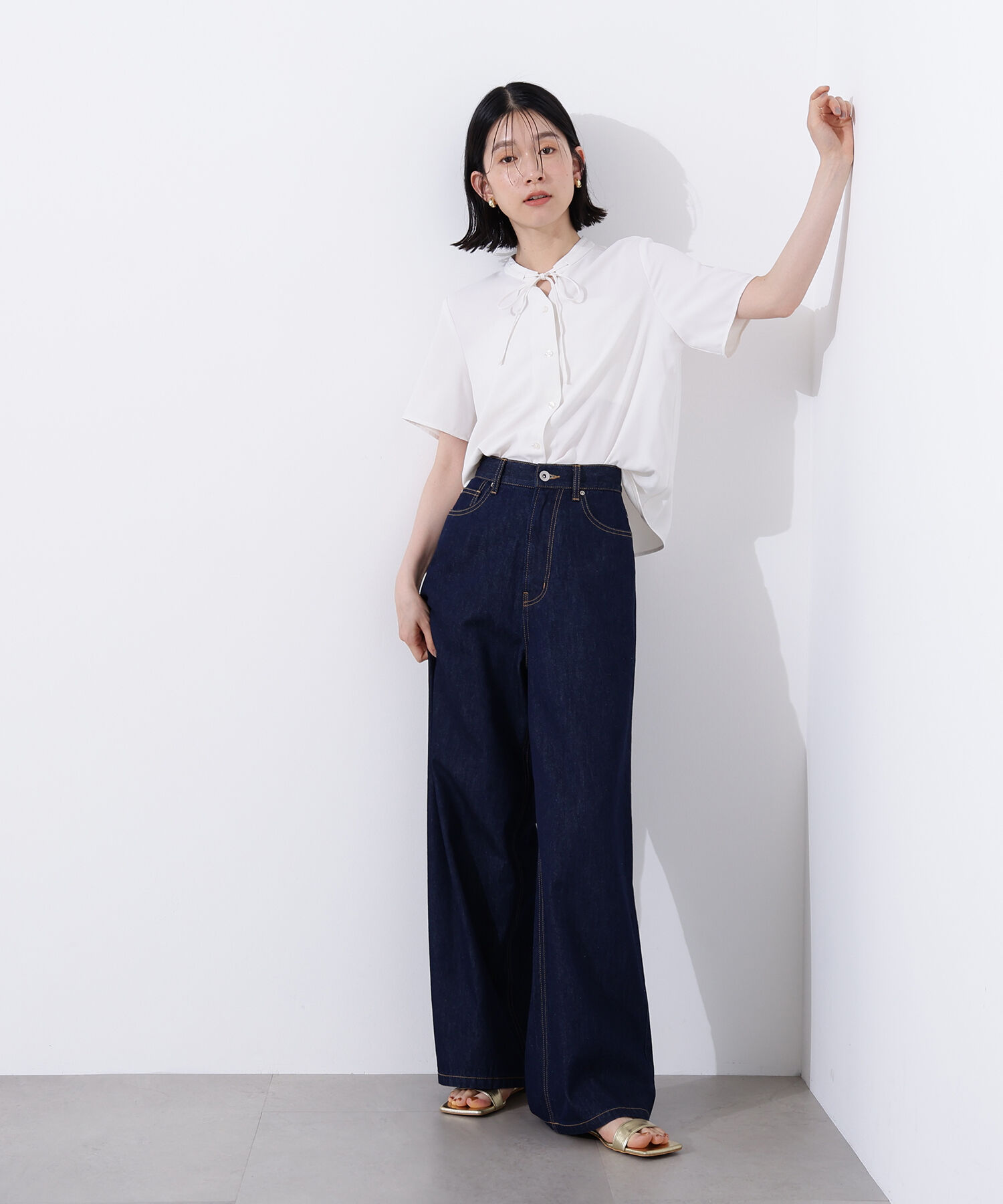  「ナローリボンタイブラウス」|シャツ・ブラウス|