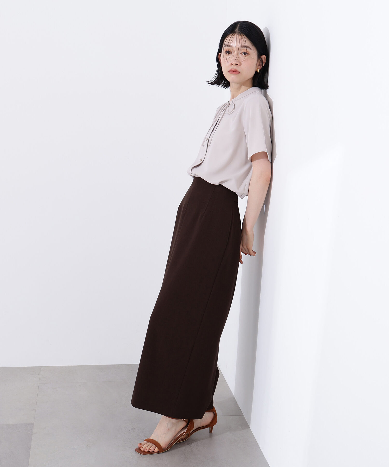  「ナローリボンタイブラウス」|シャツ・ブラウス|