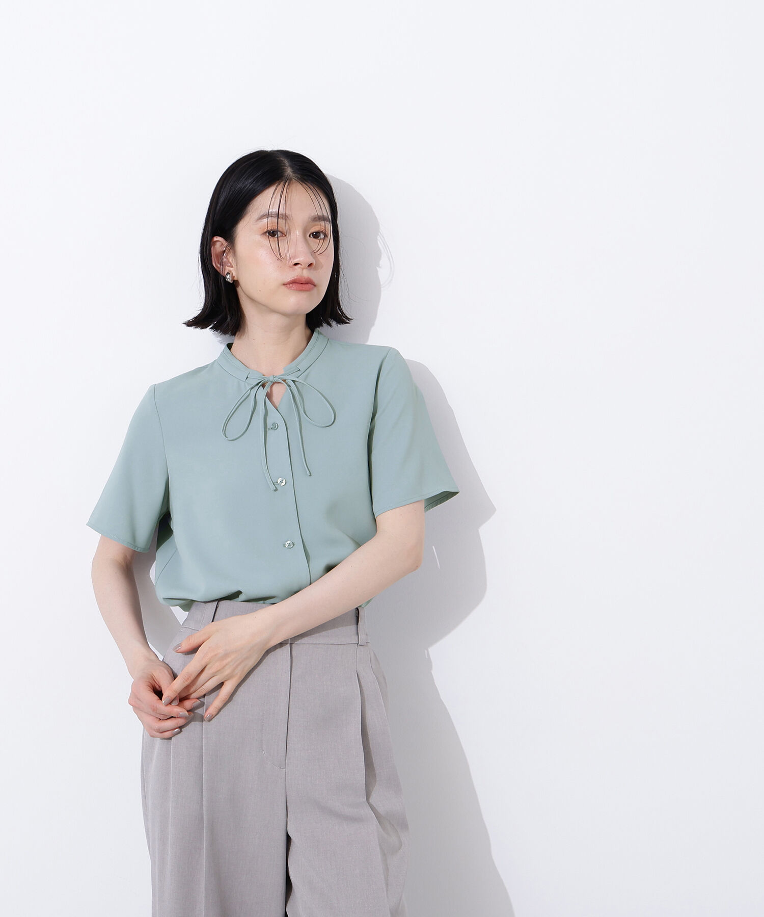  「ナローリボンタイブラウス」|シャツ・ブラウス|