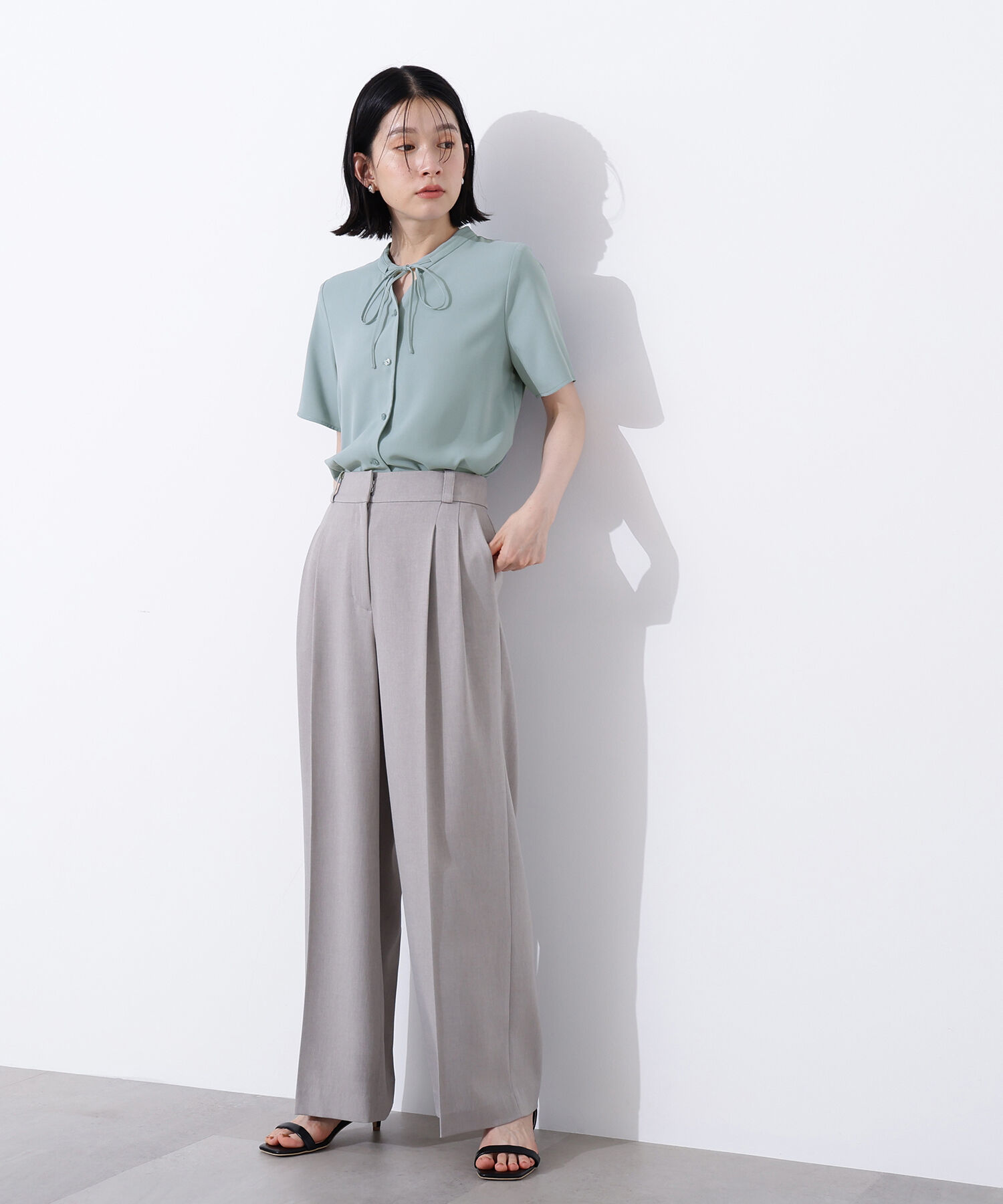  「ナローリボンタイブラウス」|シャツ・ブラウス|