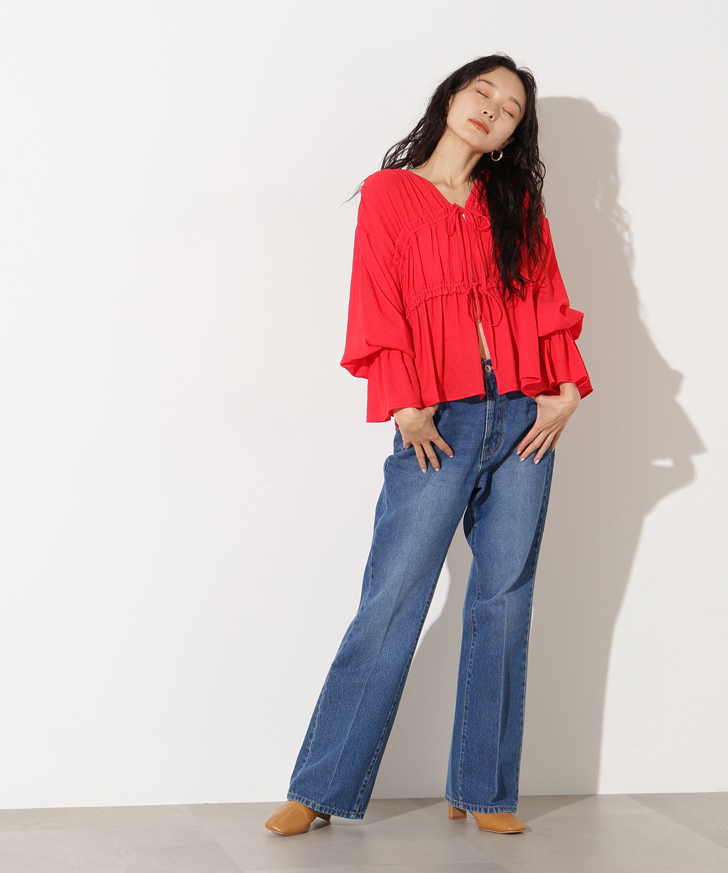  「センタープレスフレアデニムパンツ」|その他|