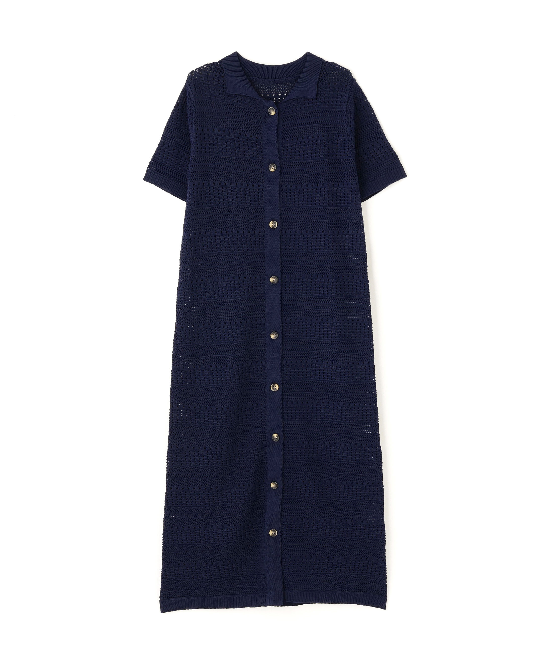  「透かし編みポロニットワンピース」|スカート|