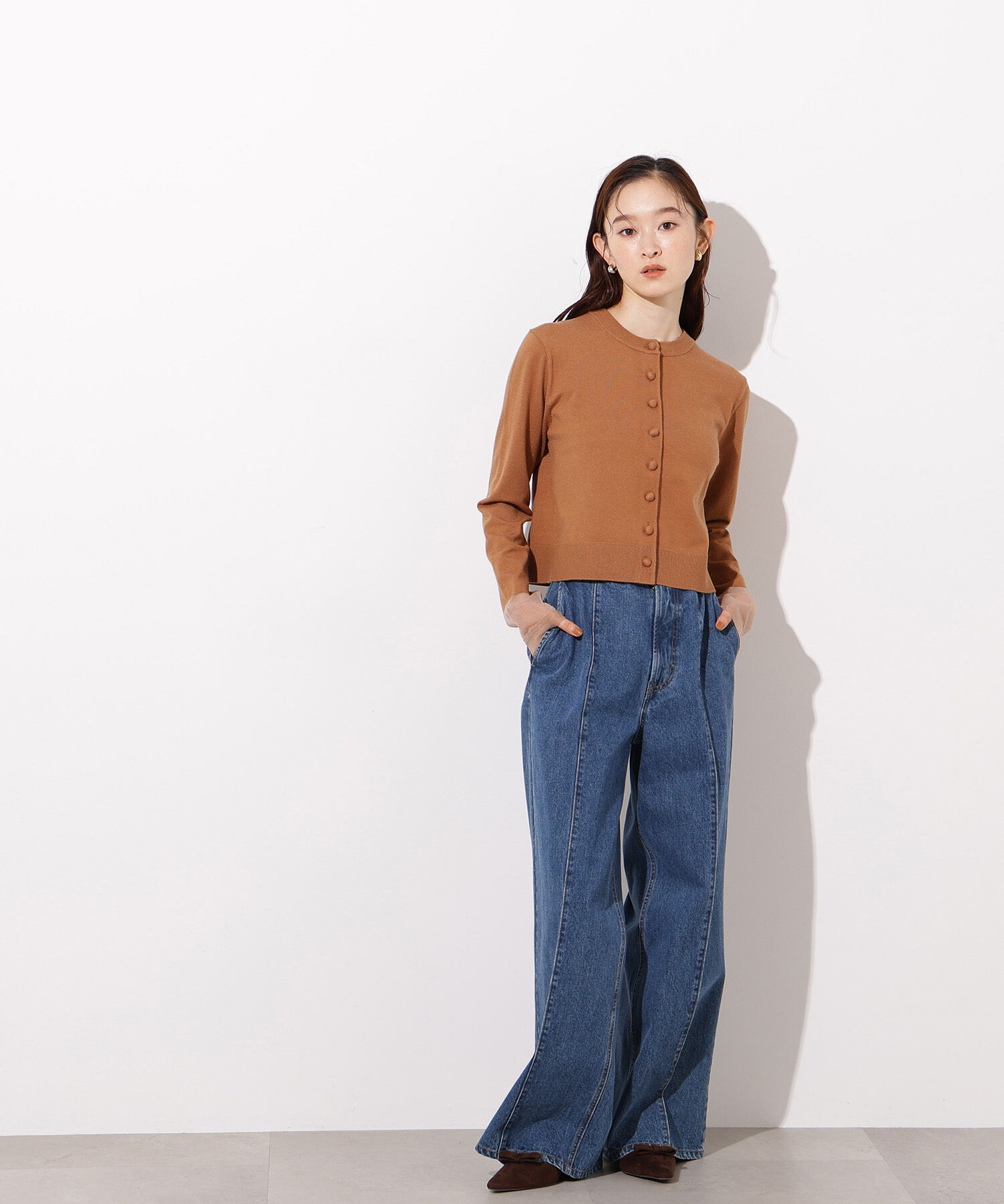  「シアーカフスコンパクトカーデ」|ニット・セーター|