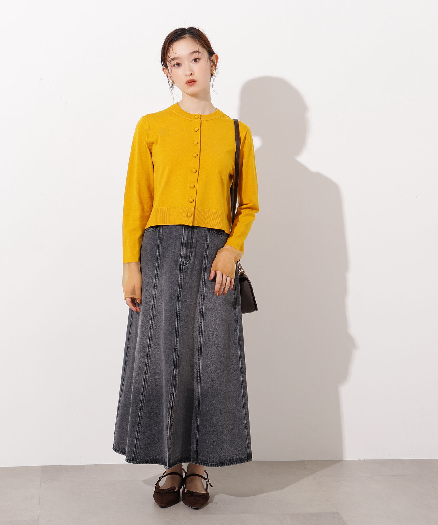  「シアーカフスコンパクトカーデ」|ニット・セーター|