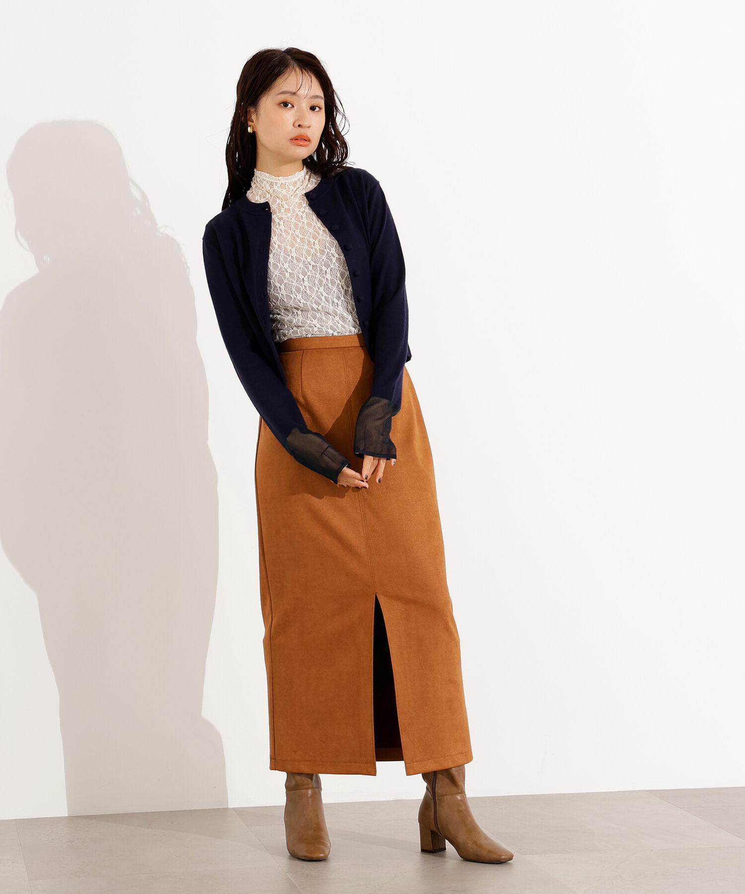  「シアーカフスコンパクトカーデ」|ニット・セーター|