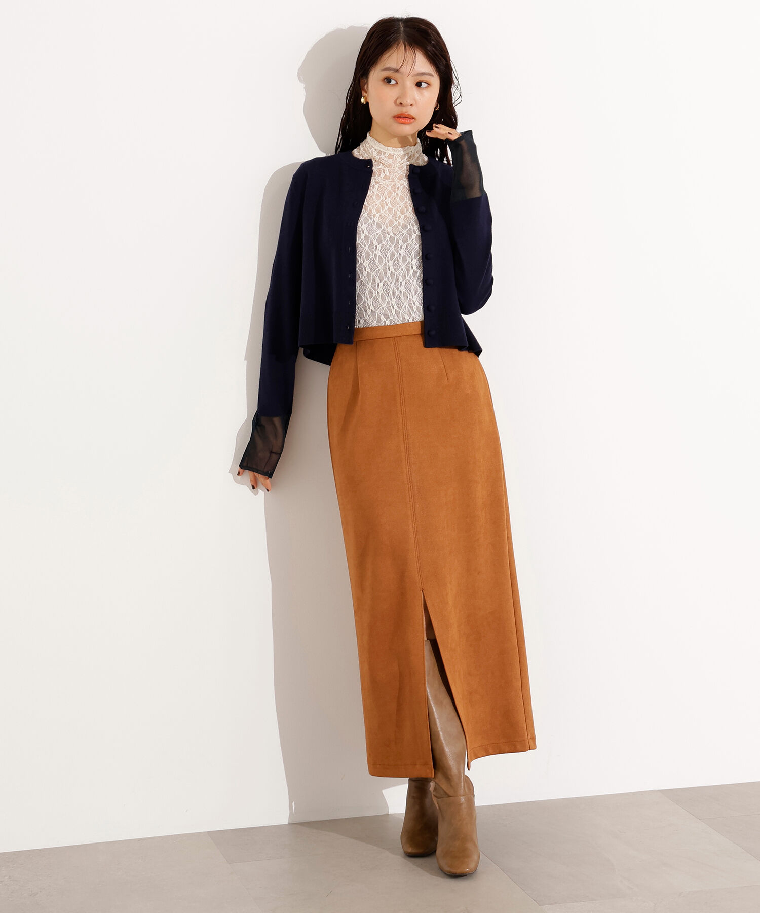  「シアーカフスコンパクトカーデ」|ニット・セーター|