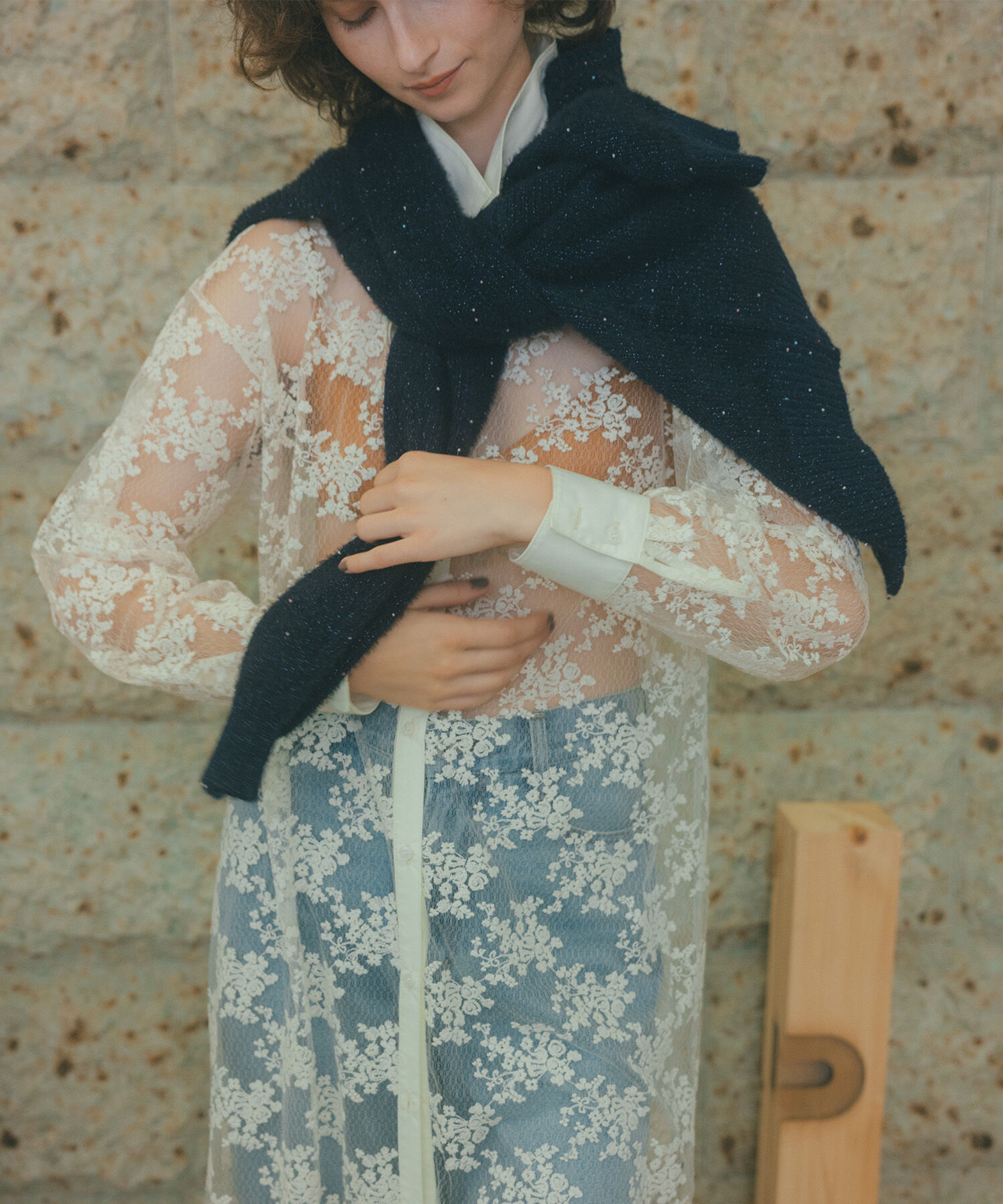  「レースクレリックシャツワンピース」|ワンピース|