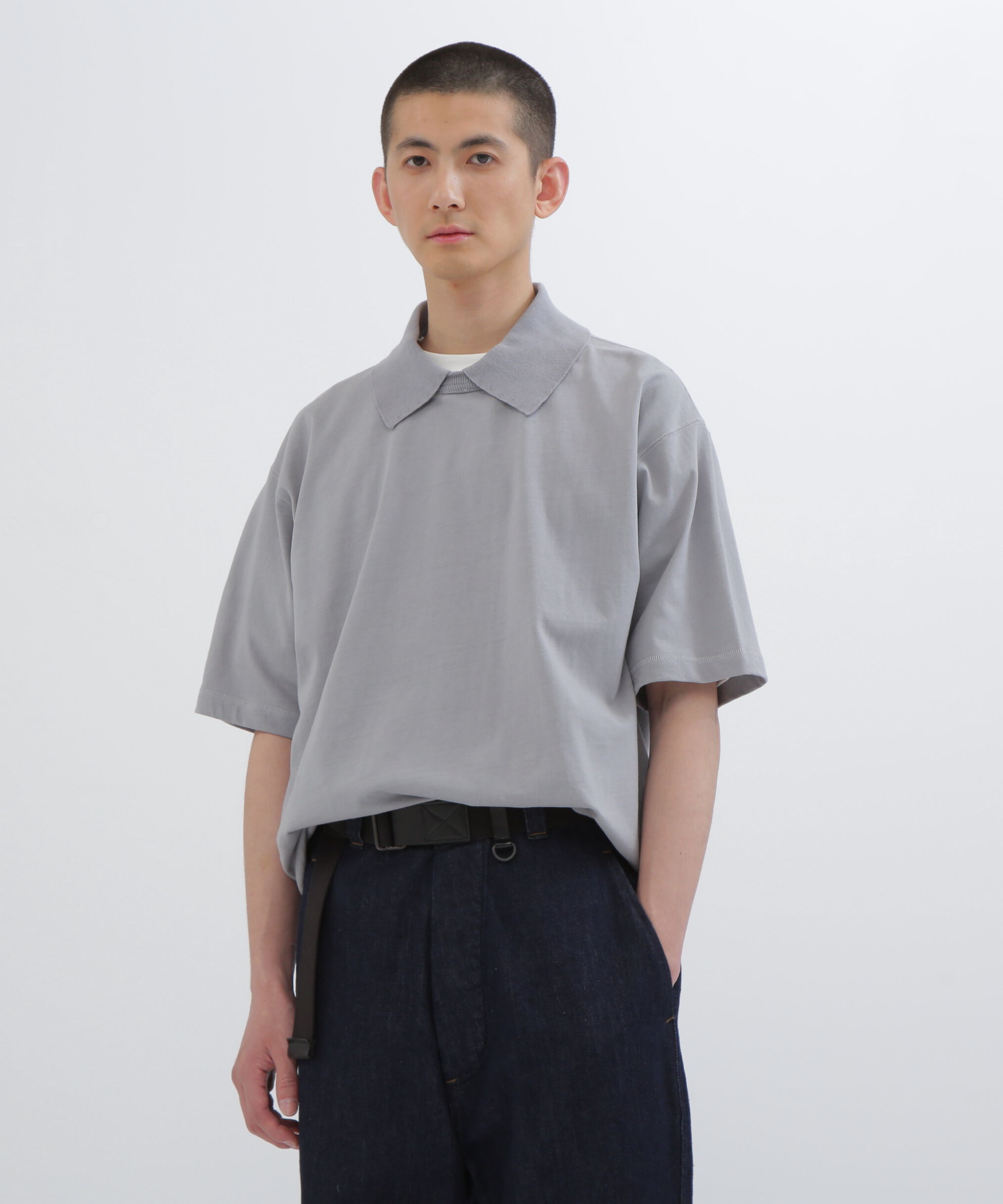 MHL.「AIR COTTON JERSEY TOP」|Tシャツ・カットソー|MID GREY2