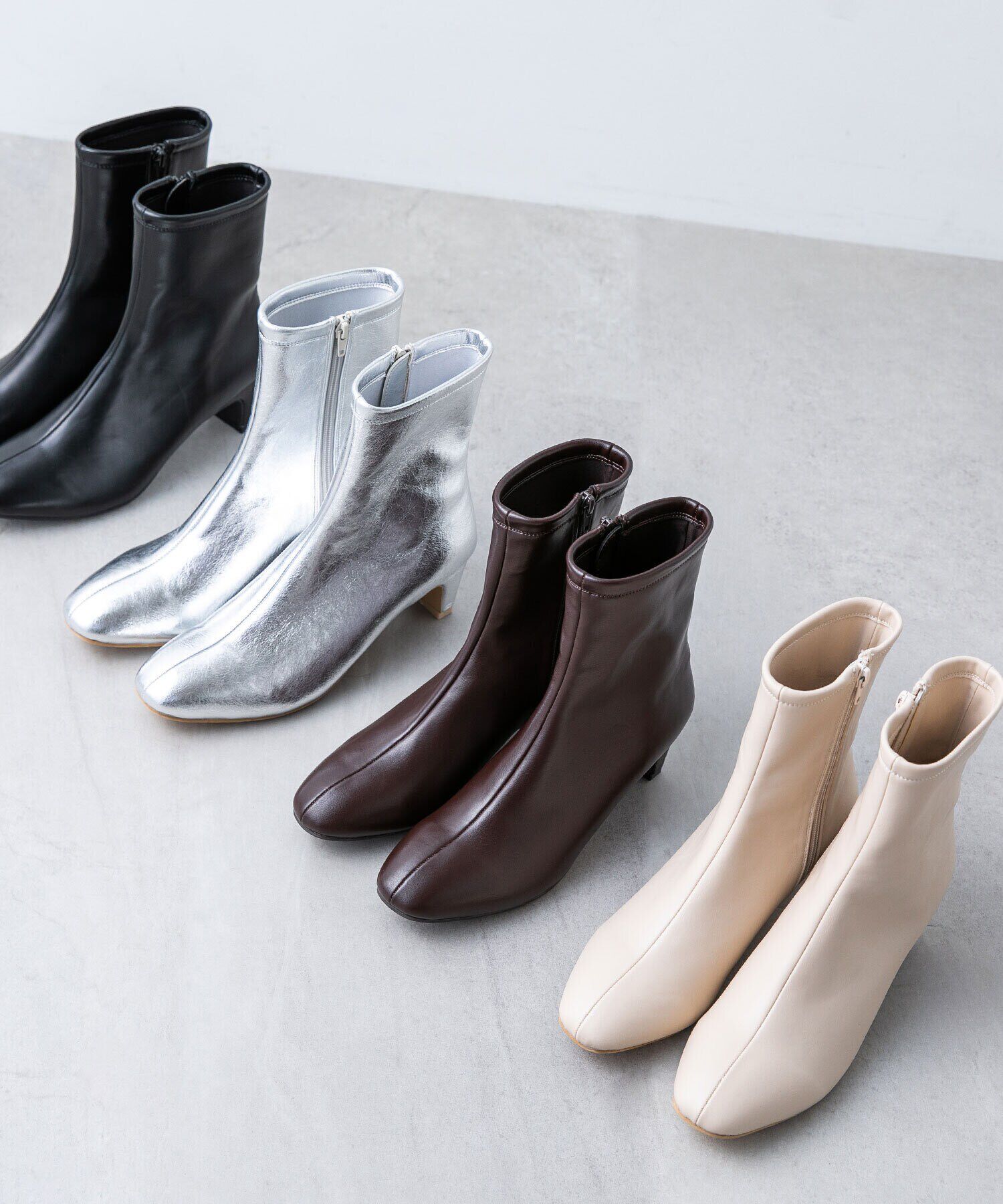  「ストレッチショートブーツ」|その他|ダークブラウ 1