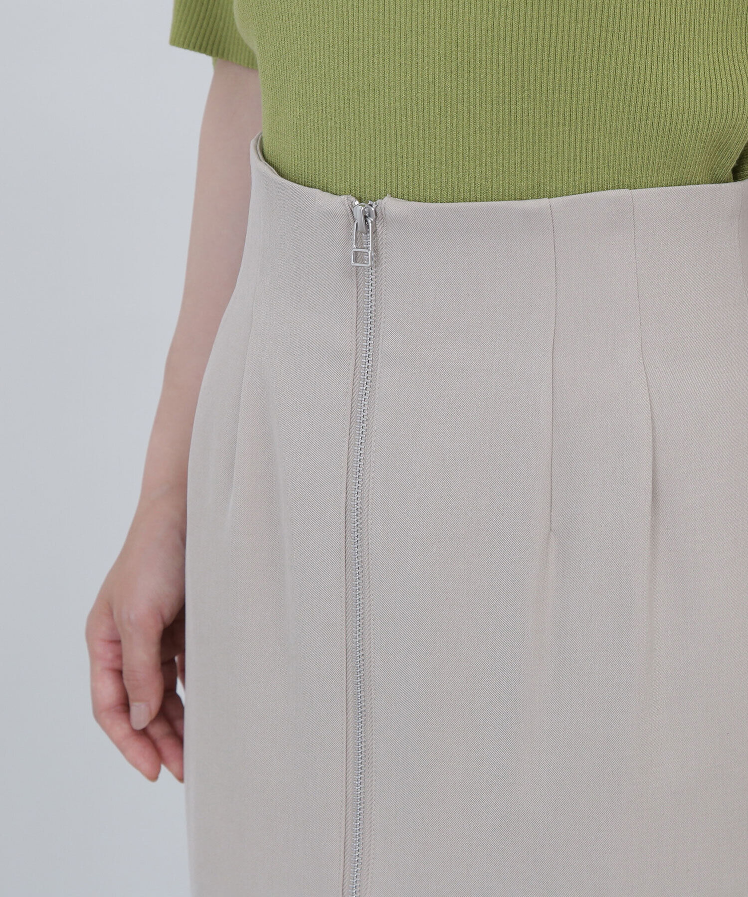  「フロントジップナロースカート」|スカート|