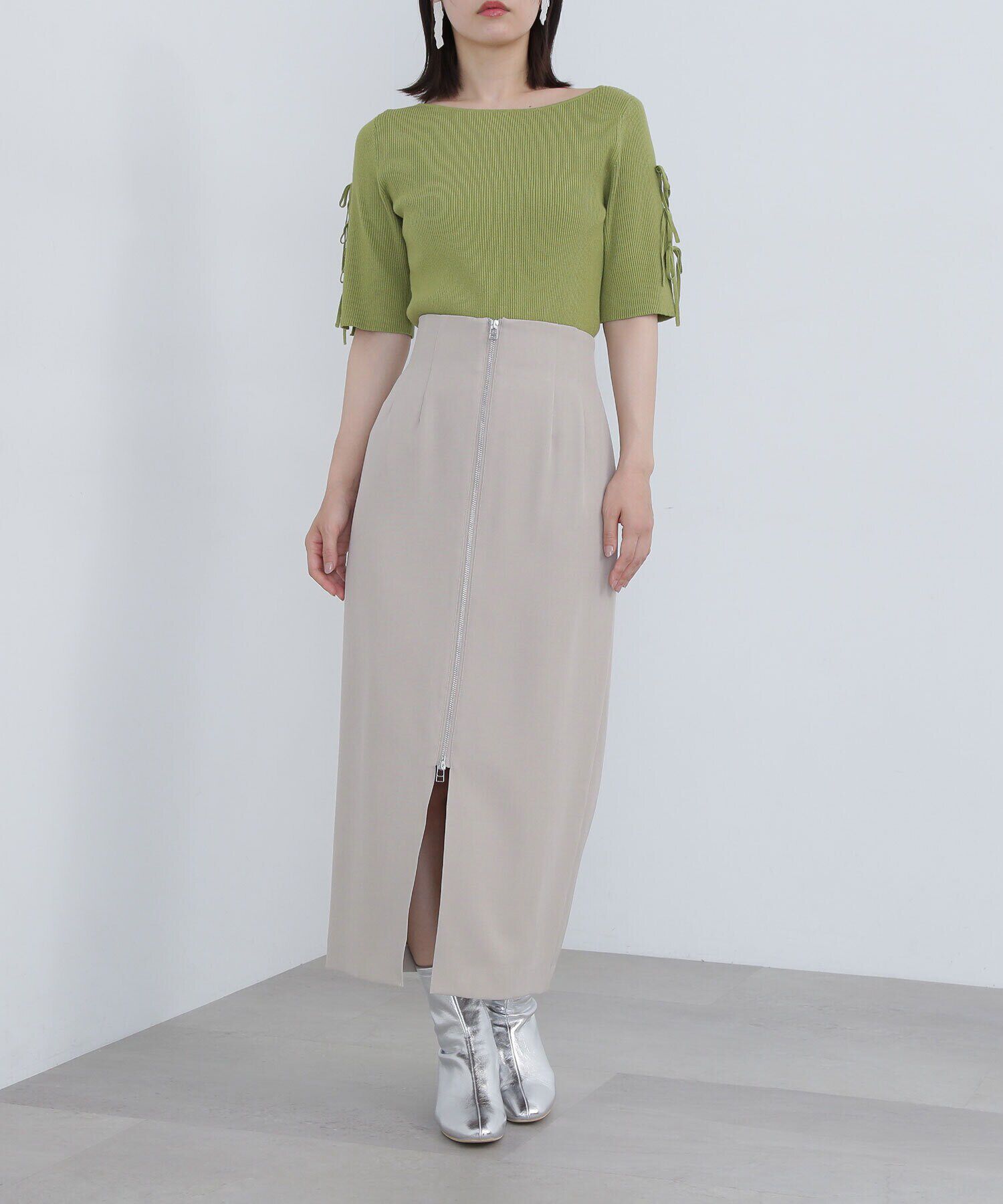  「フロントジップナロースカート」|スカート|
