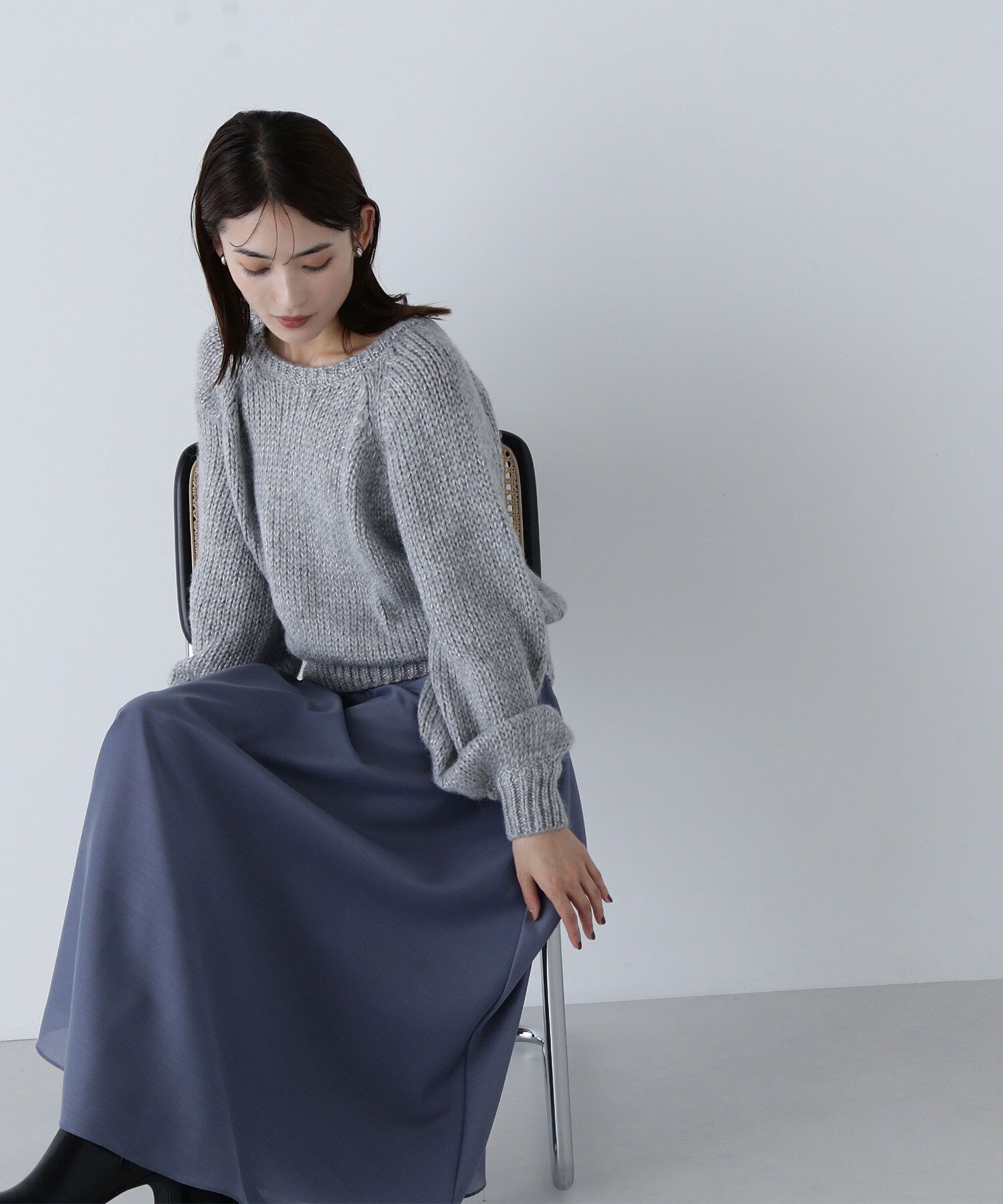  「ラメリリヤーンクロップドニット」|ニット・セーター|