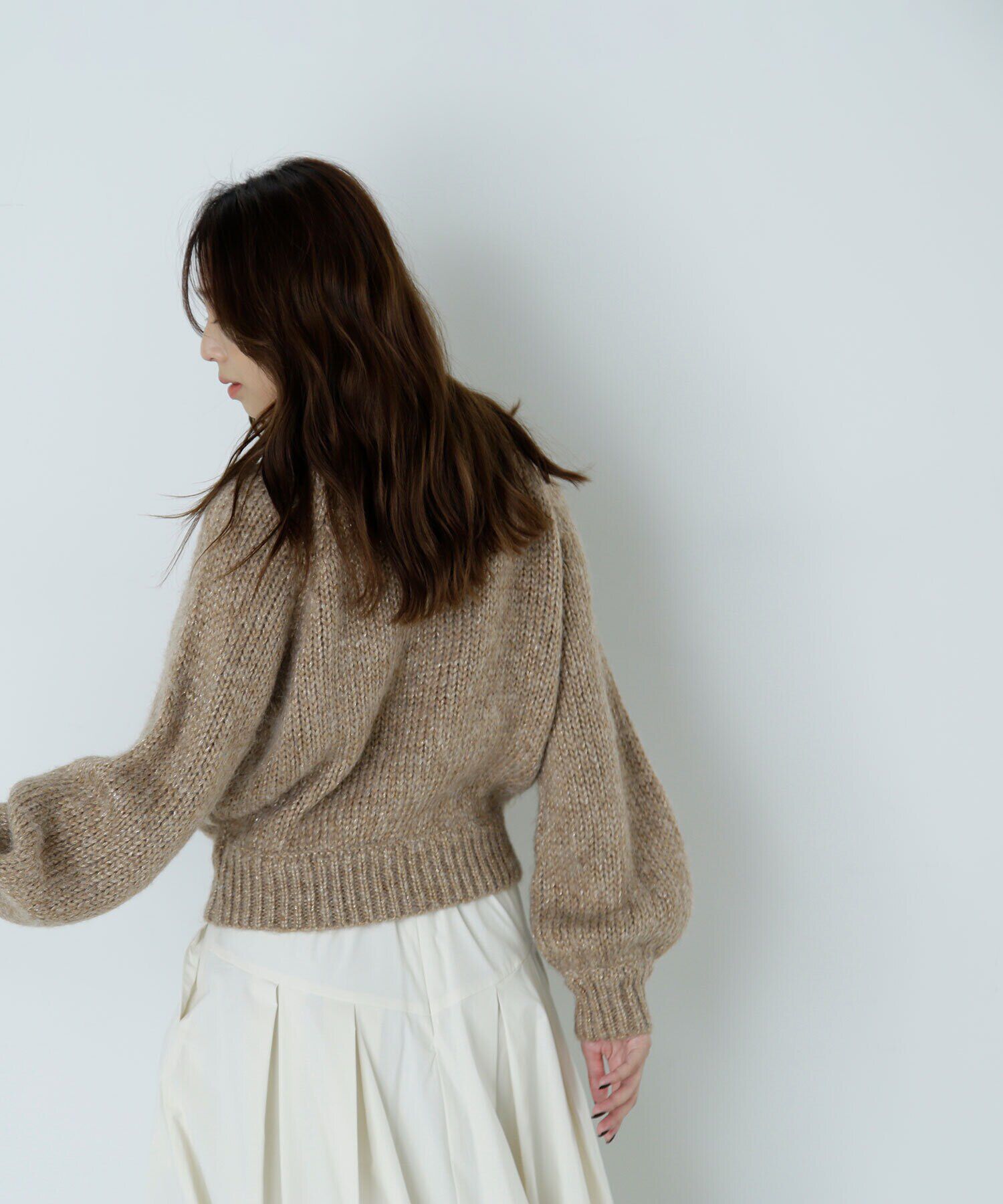  「ラメリリヤーンクロップドニット」|ニット・セーター|
