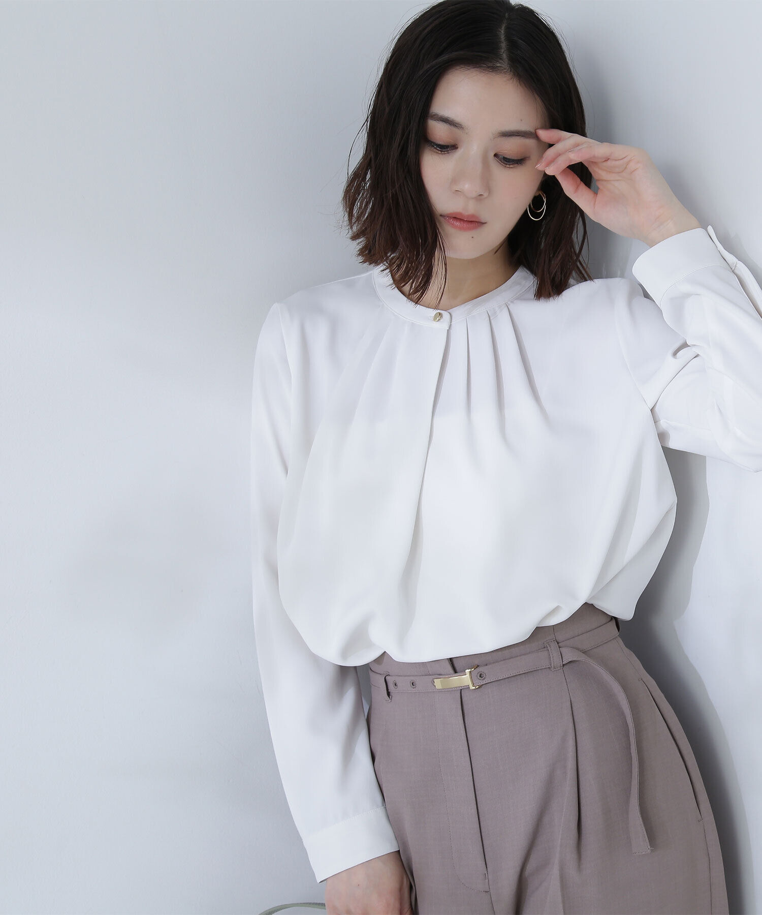  「フロントタックブラウス」|シャツ・ブラウス|オフ1