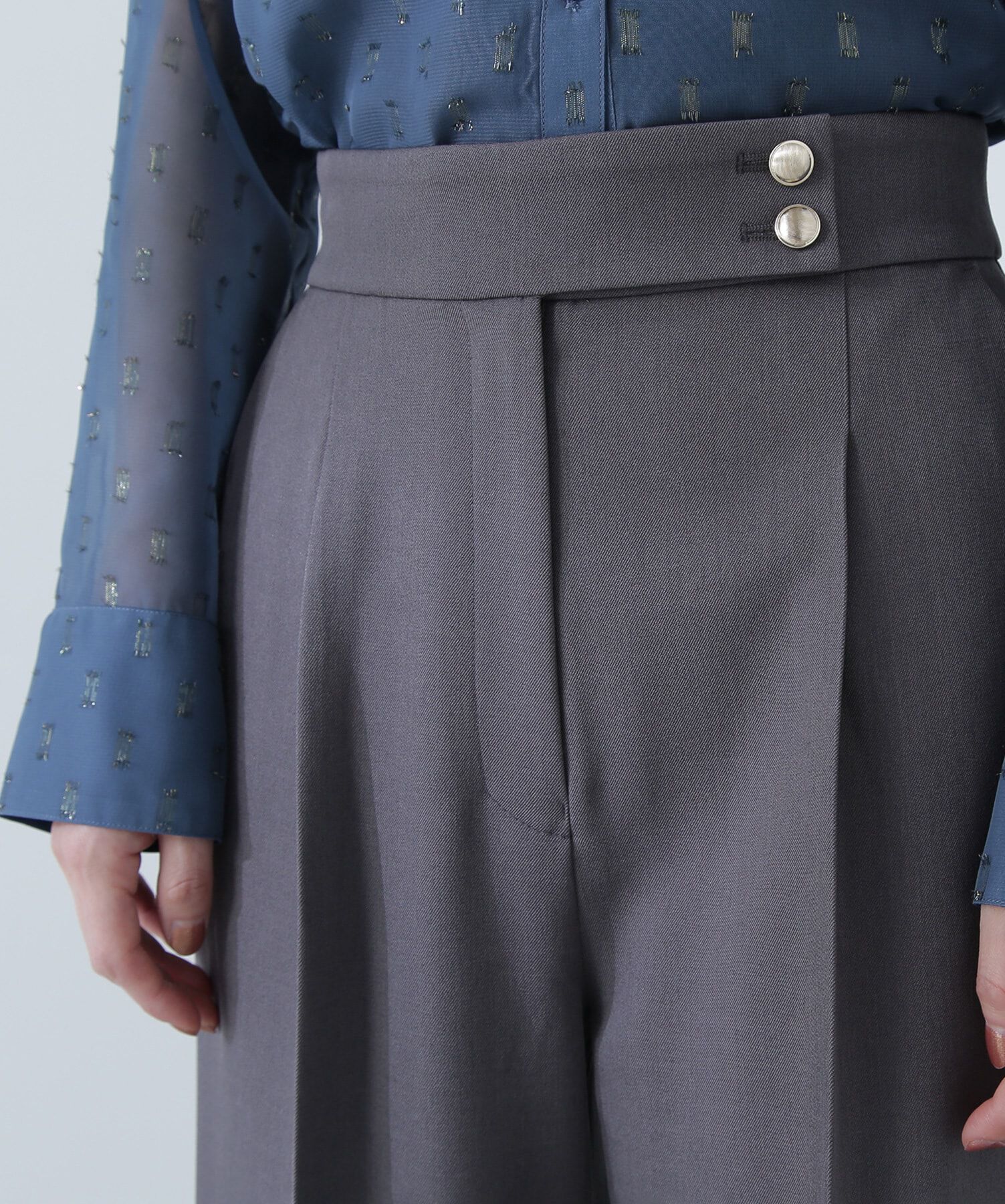  「メタルボタンタックワイドパンツ」|その他|