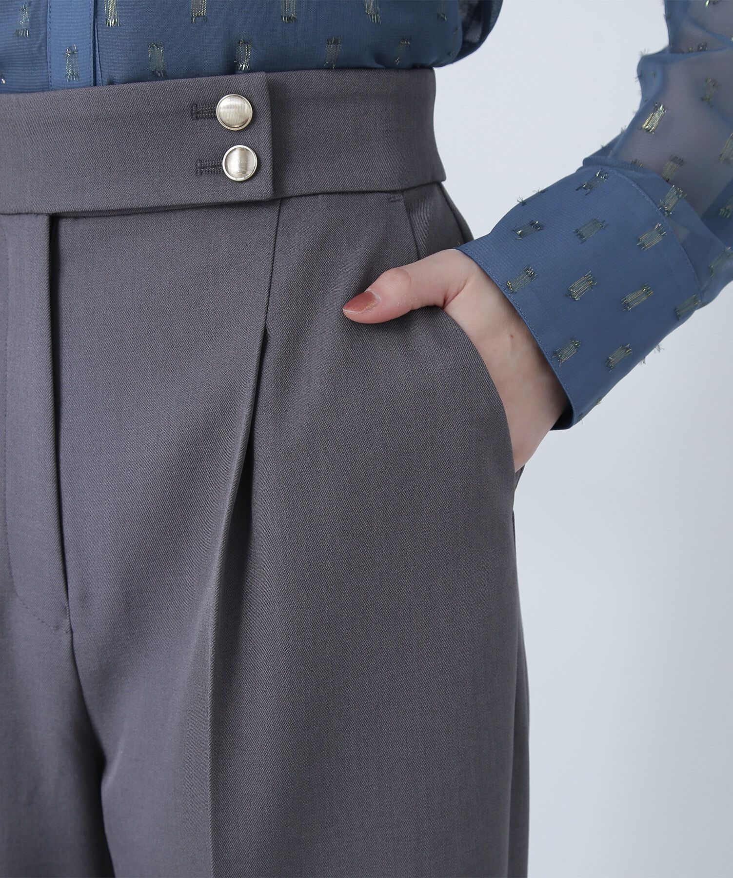  「メタルボタンタックワイドパンツ」|その他|