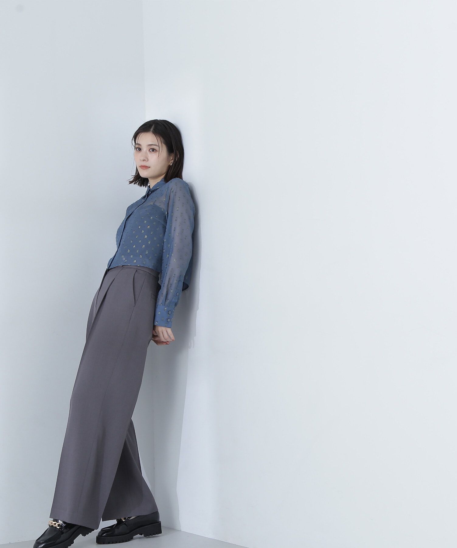  「メタルボタンタックワイドパンツ」|その他|