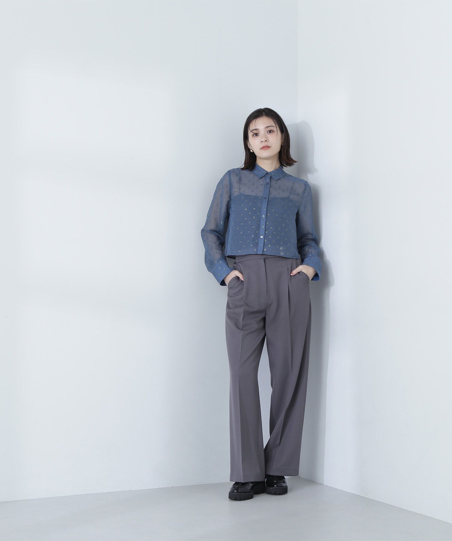  「メタルボタンタックワイドパンツ」|その他|