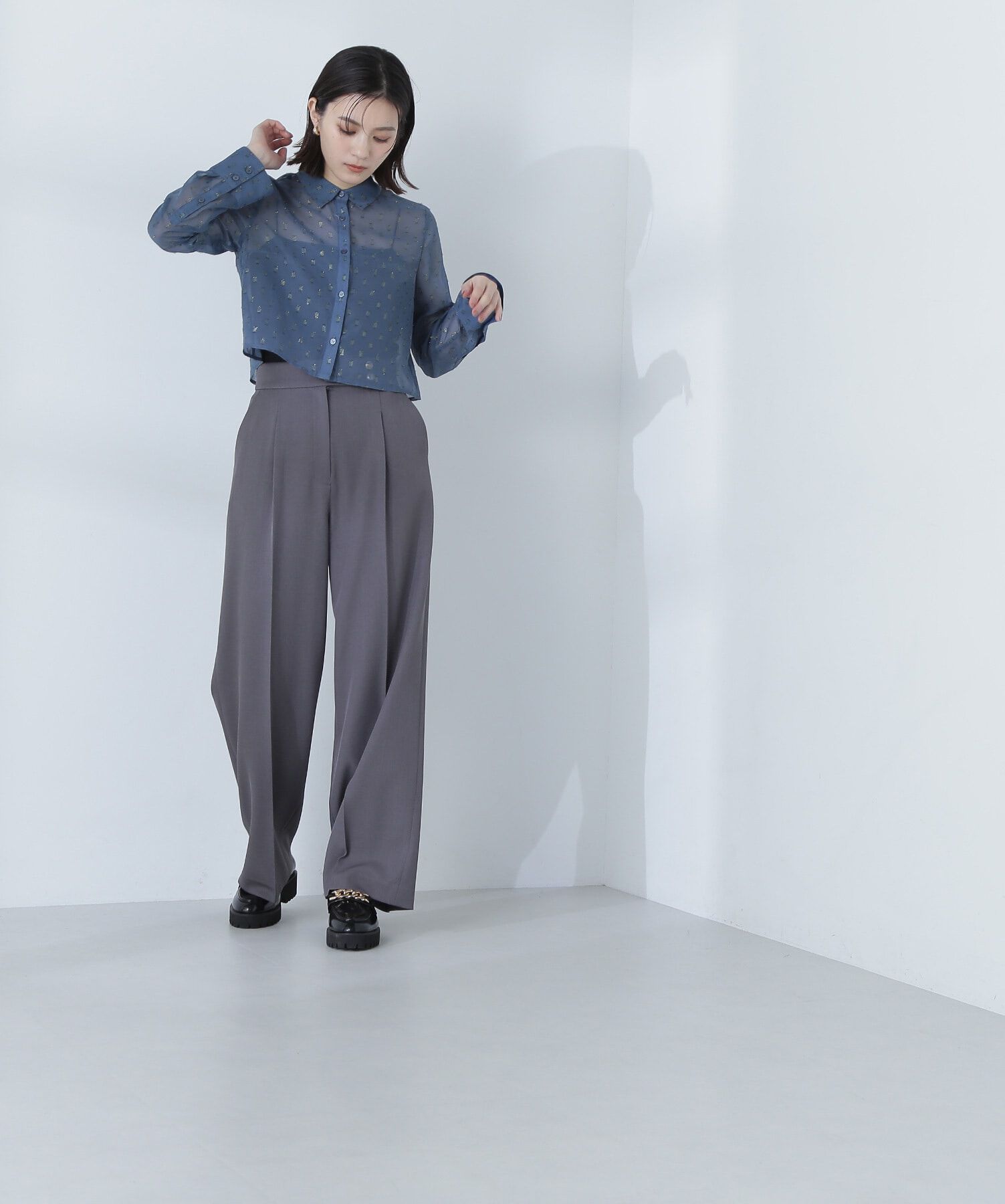  「メタルボタンタックワイドパンツ」|その他|