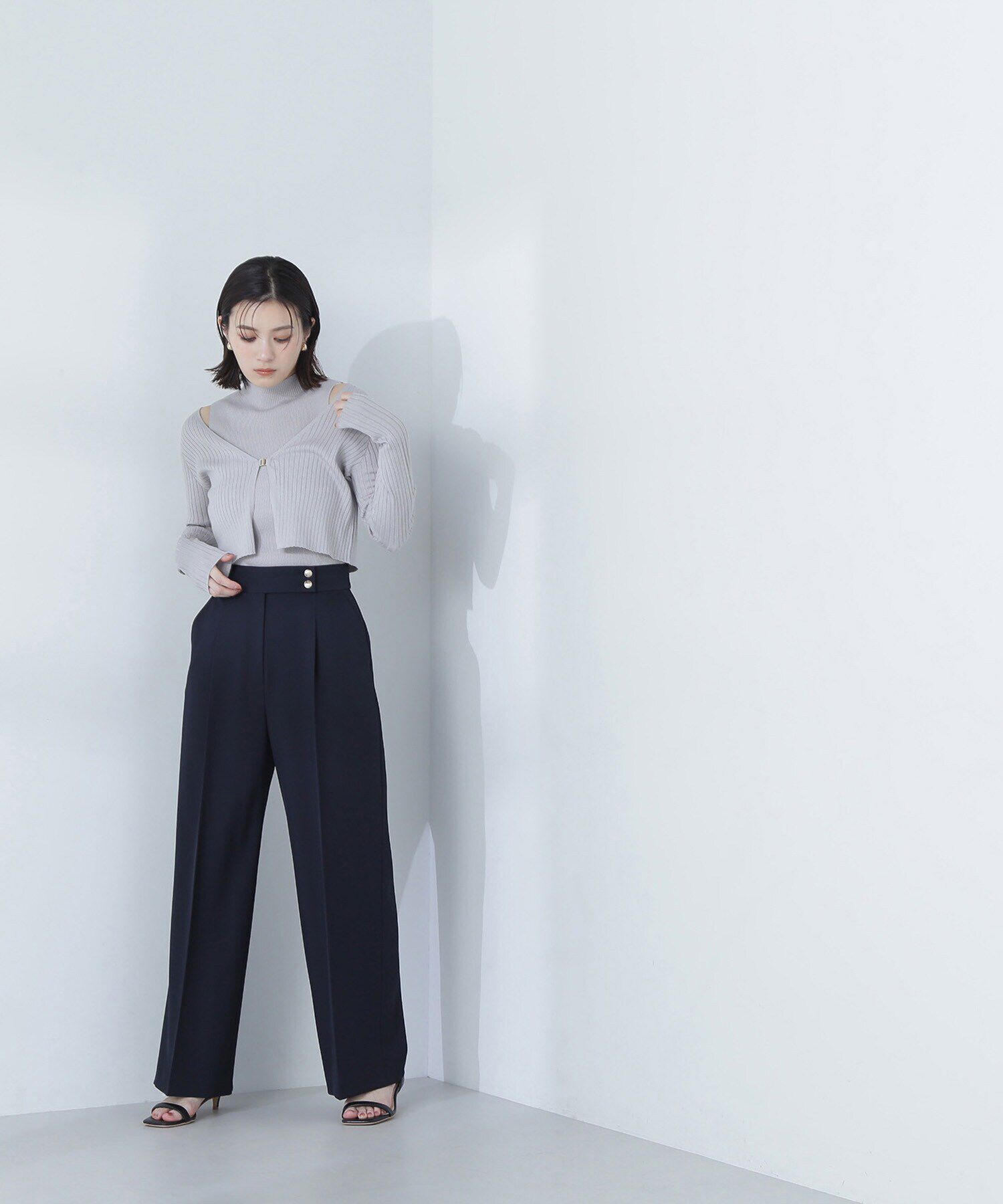  「メタルボタンタックワイドパンツ」|その他|