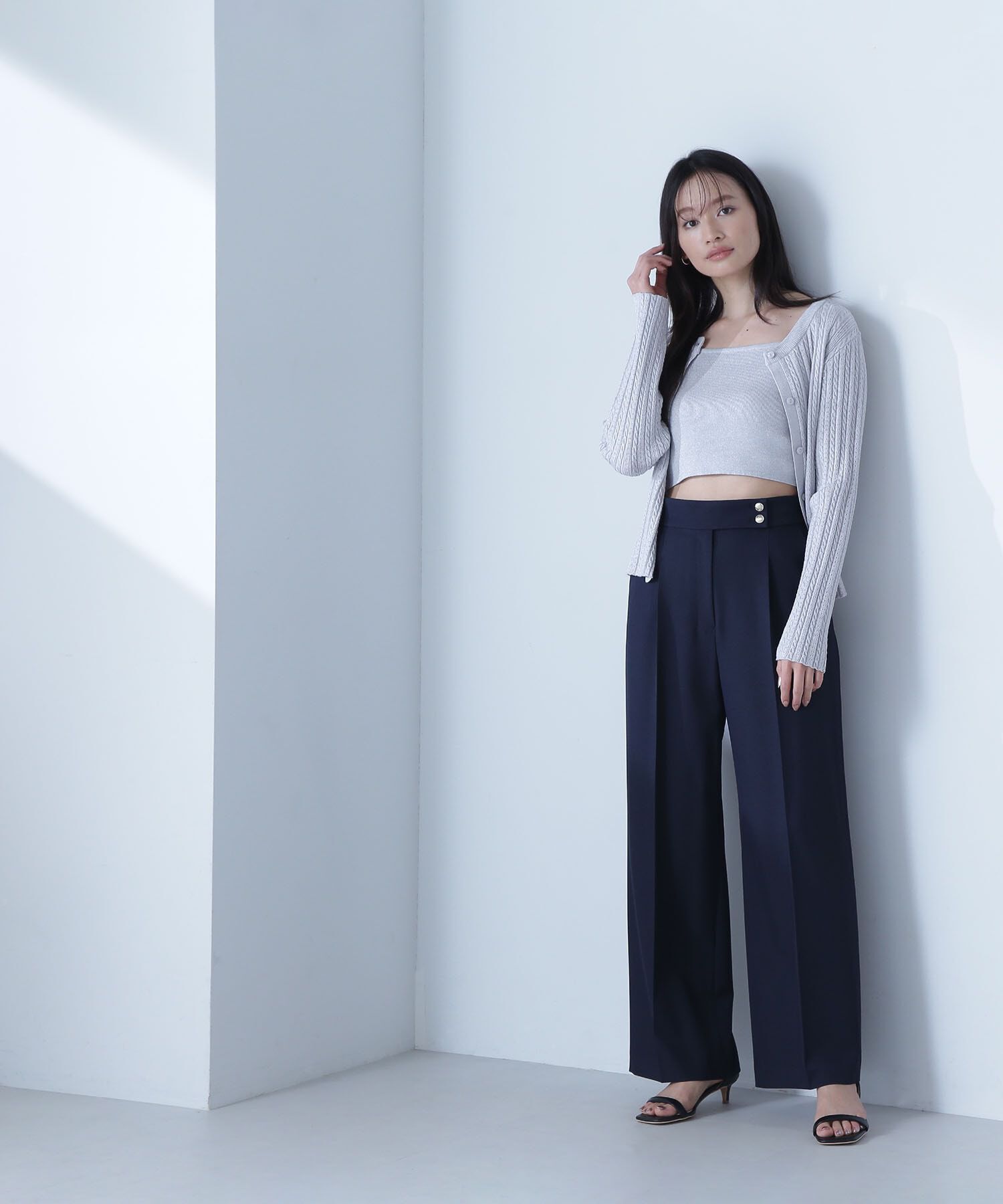  「メタルボタンタックワイドパンツ」|その他|