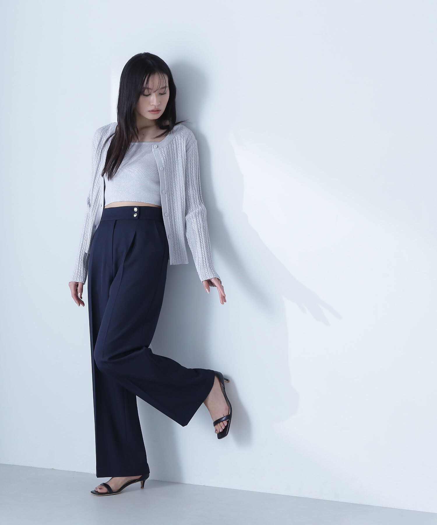  「メタルボタンタックワイドパンツ」|その他|