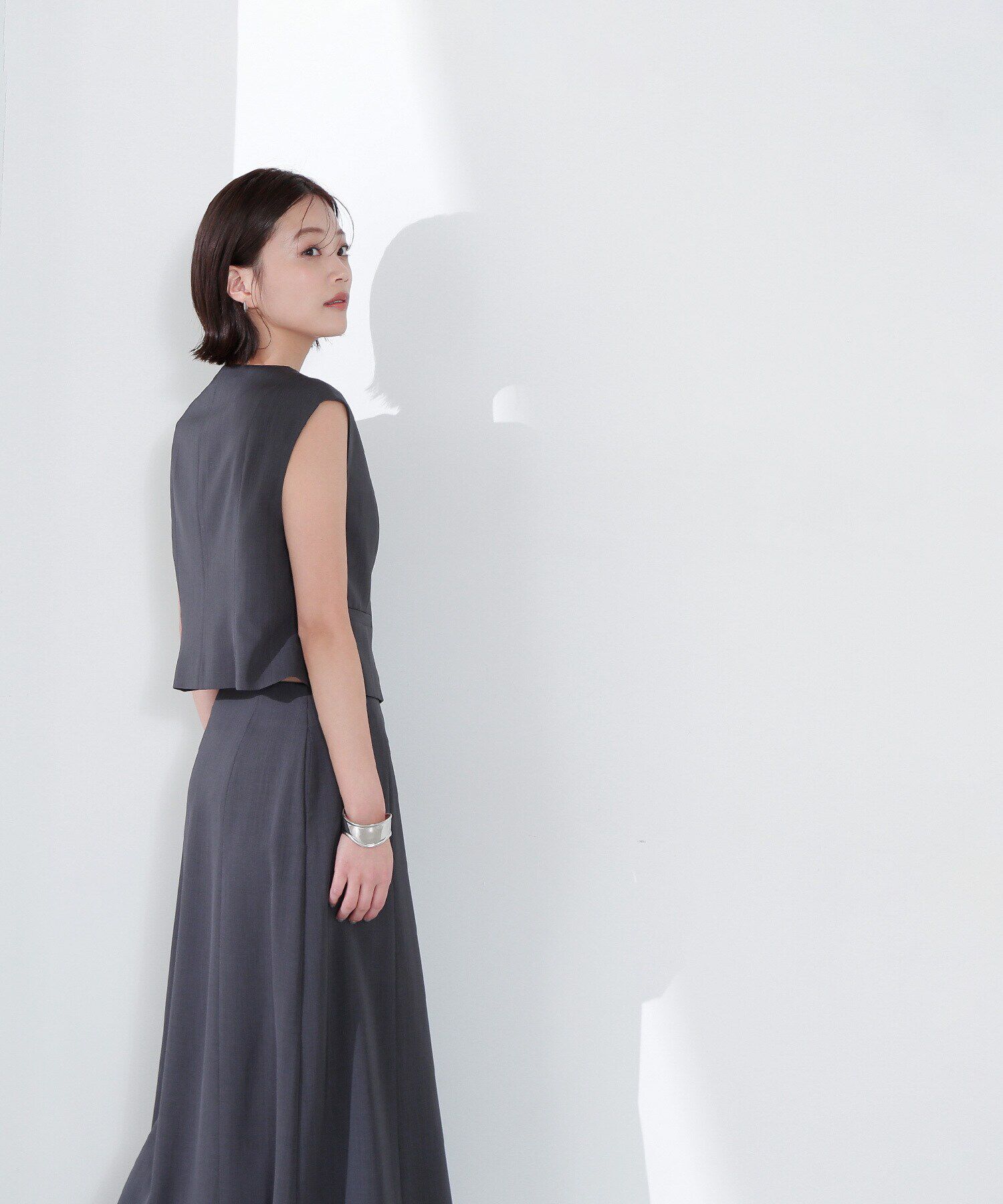  「クロップドベスト＆Aラインスカート」|ワンピース|