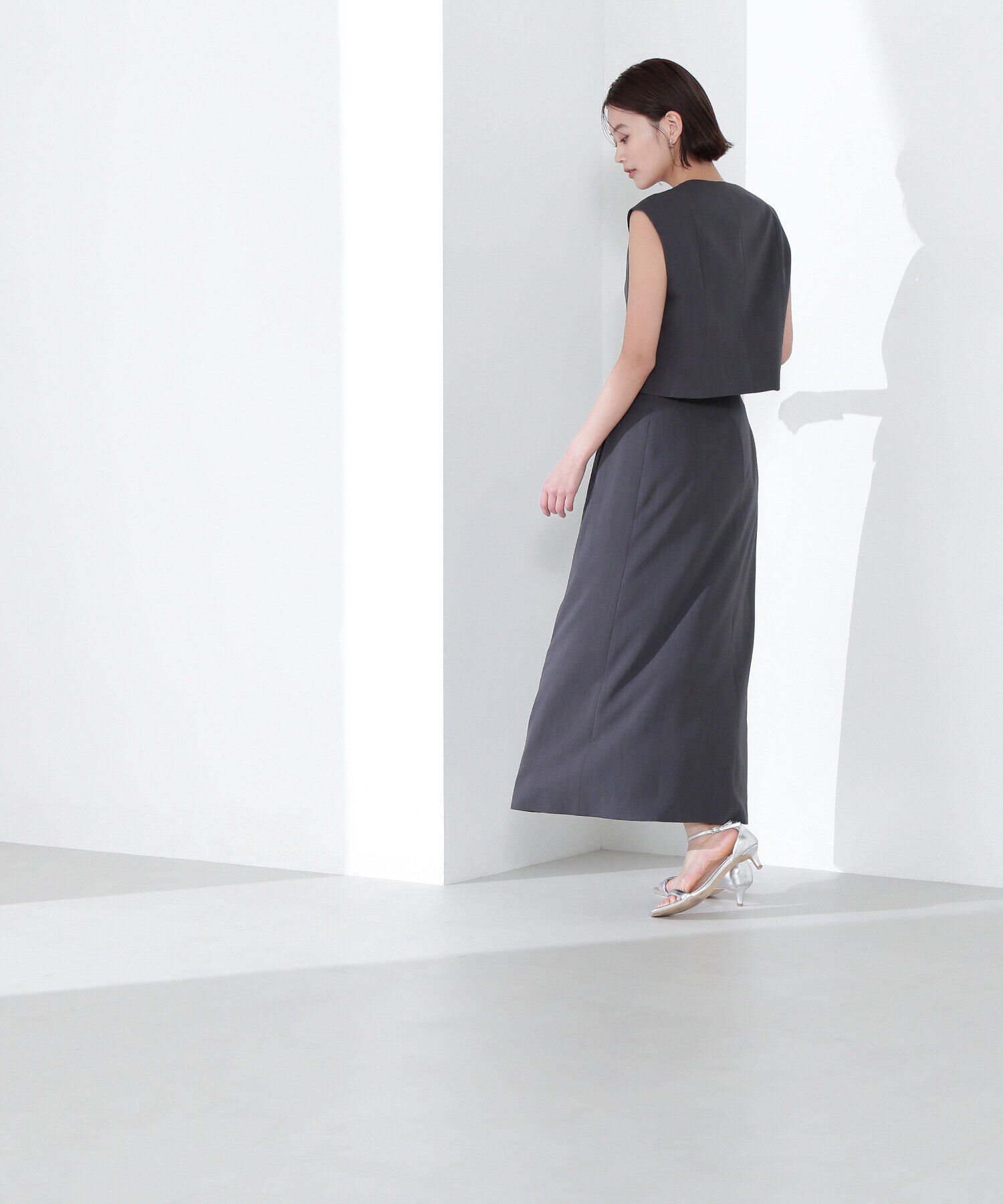  「クロップドベスト＆Aラインスカート」|ワンピース|