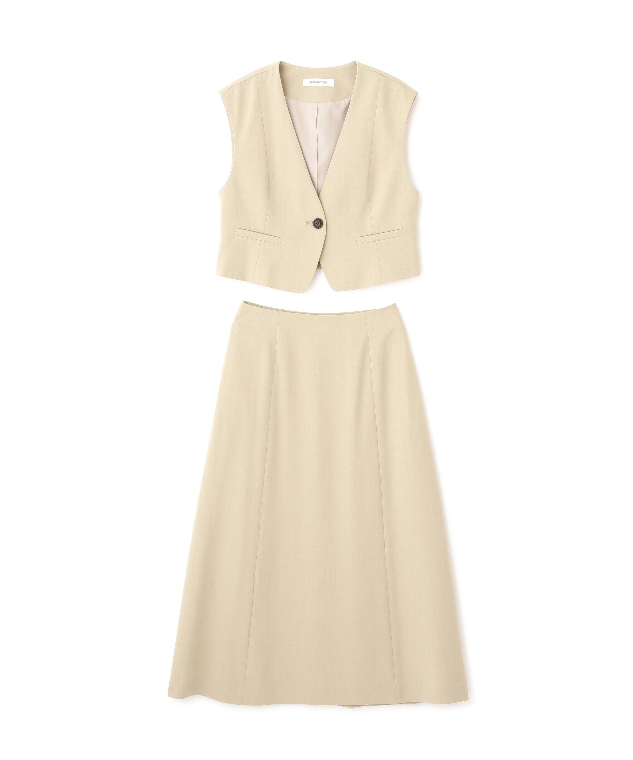  「クロップドベスト＆Aラインスカート」|ワンピース|