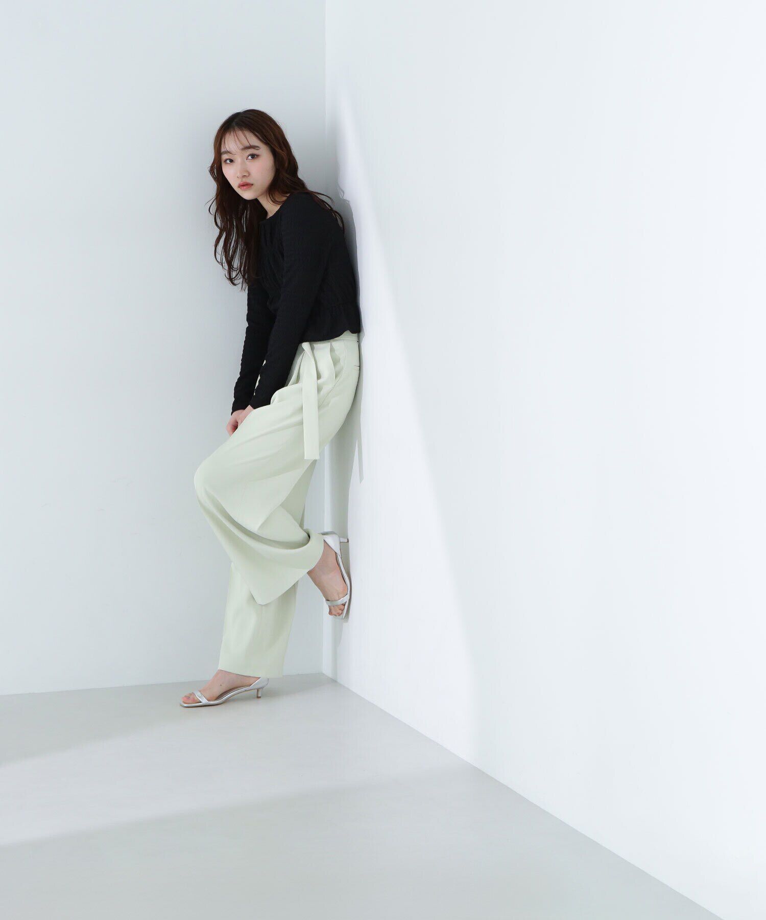  「シャーリングペプラムトップス」|Tシャツ・カットソー|