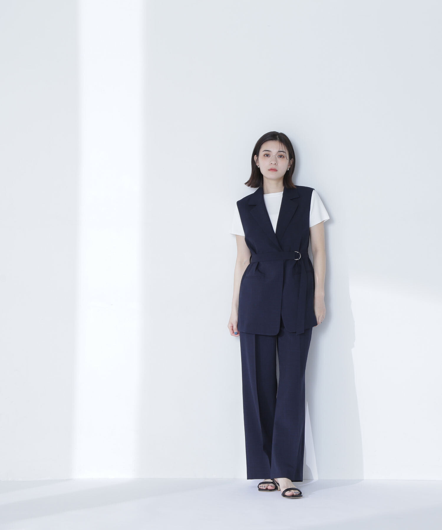  「セミフレアパンツ」|その他|ネイビー