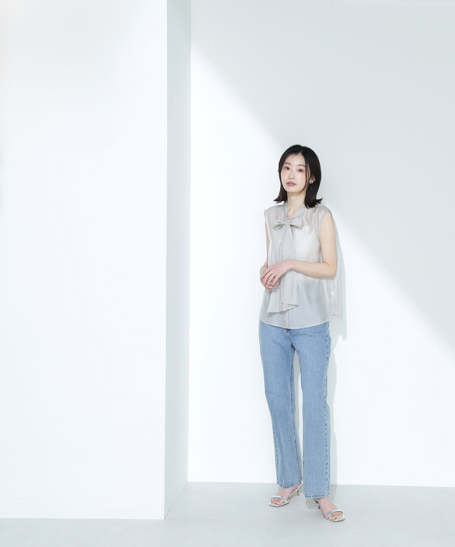  「ブライトシアーリボンボウブラウス」|シャツ・ブラウス|