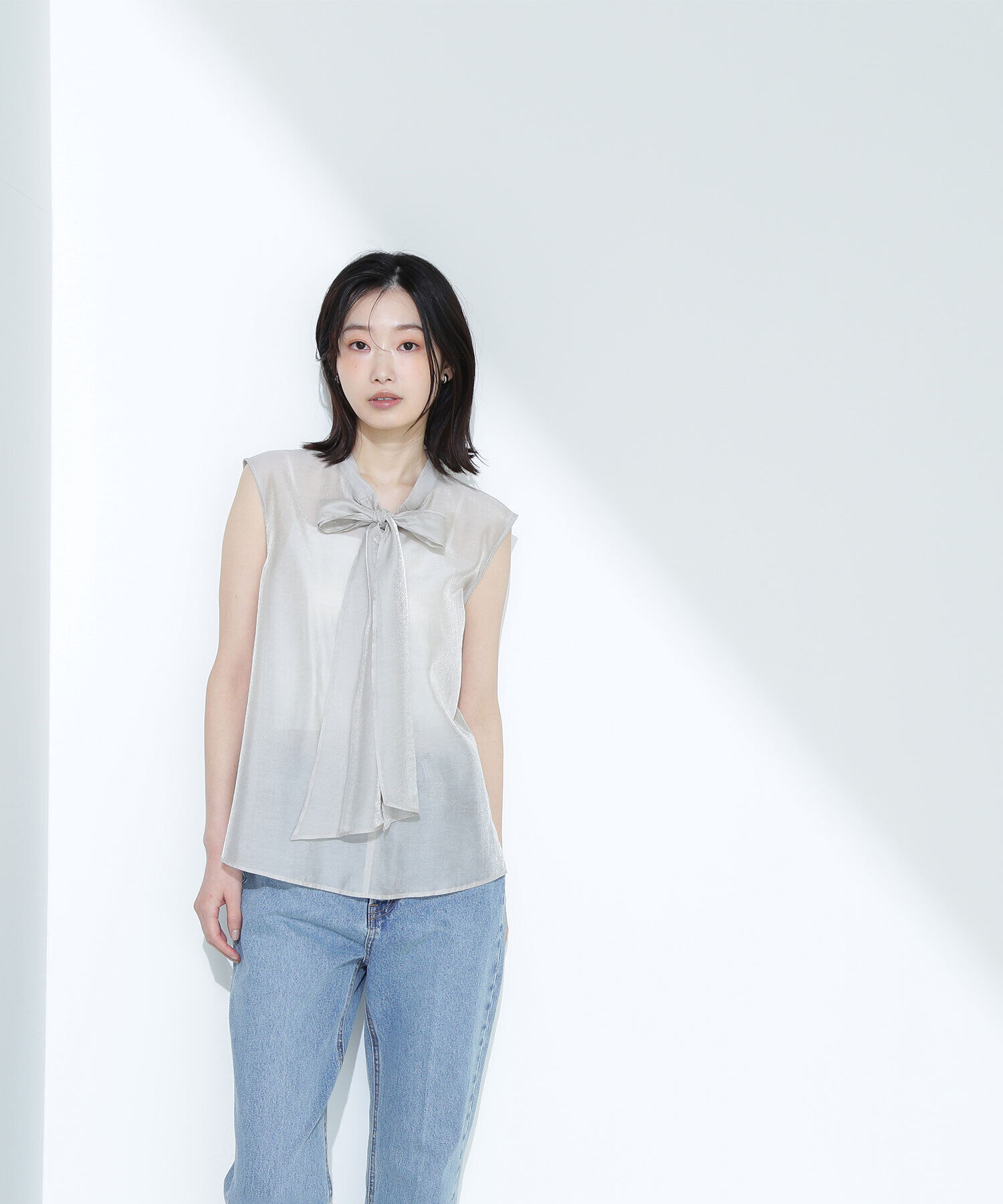  「ブライトシアーリボンボウブラウス」|シャツ・ブラウス|