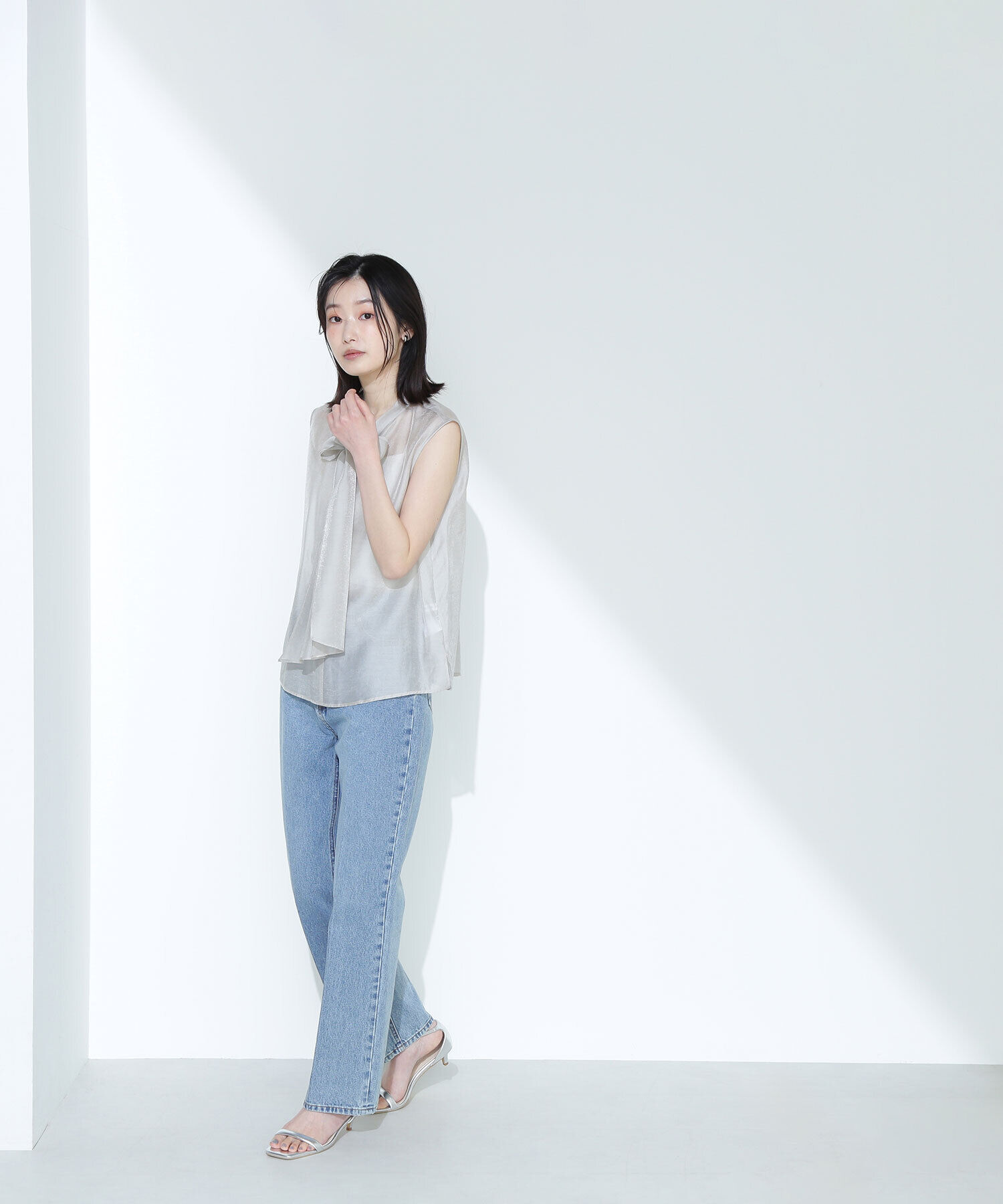  「ブライトシアーリボンボウブラウス」|シャツ・ブラウス|