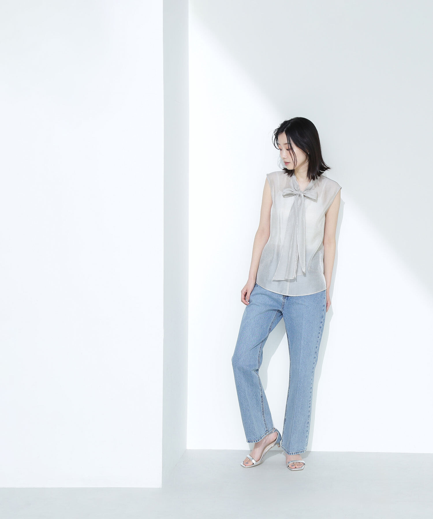  「ブライトシアーリボンボウブラウス」|シャツ・ブラウス|